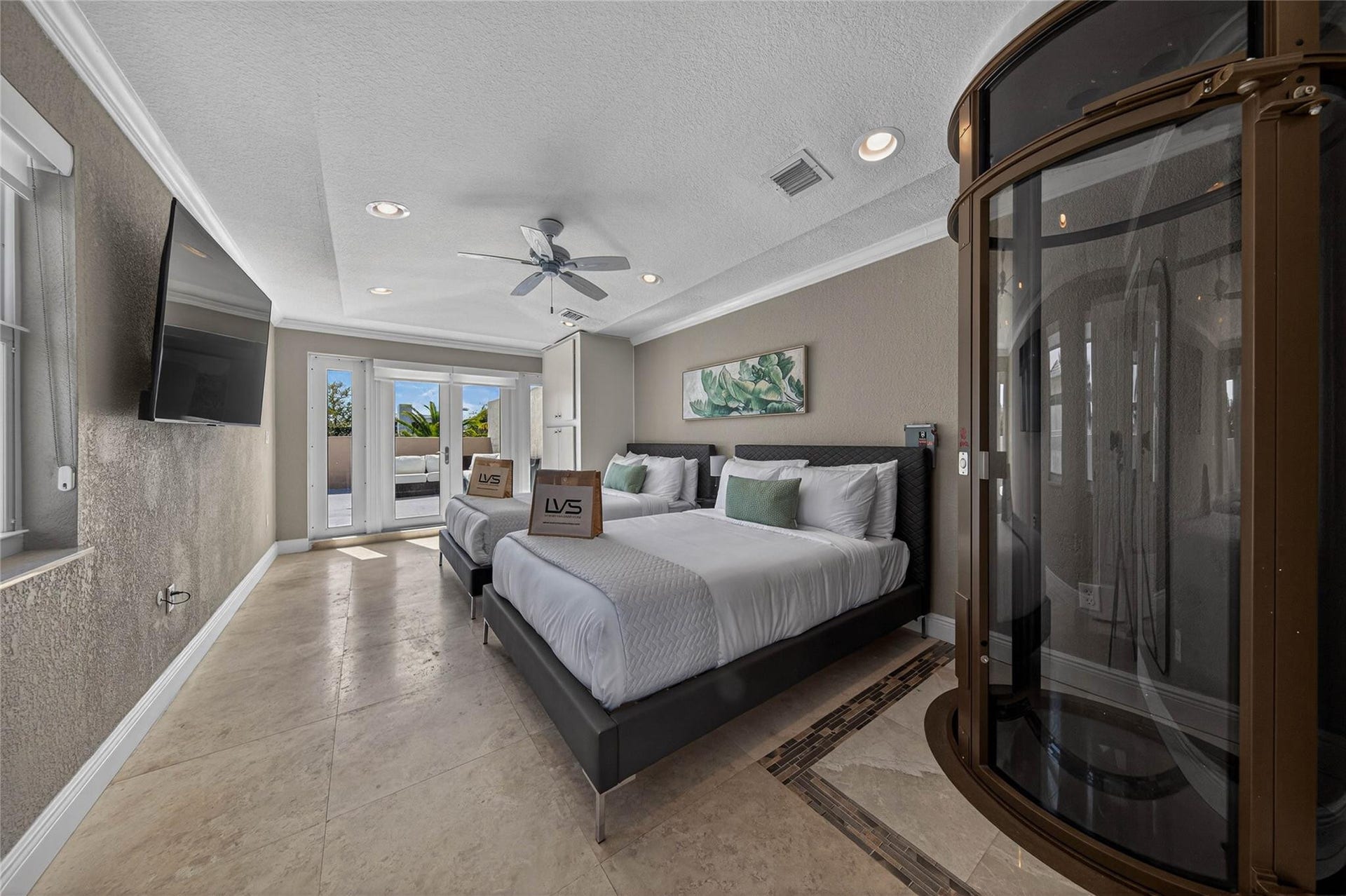 1215 NE 1st Street, Fort Lauderdale, Fort Lauderdale, FL 33301 Bedroom #3- 3rd Floor Bedroom with 2 Double Beds & Exit to Rooftop Deck
