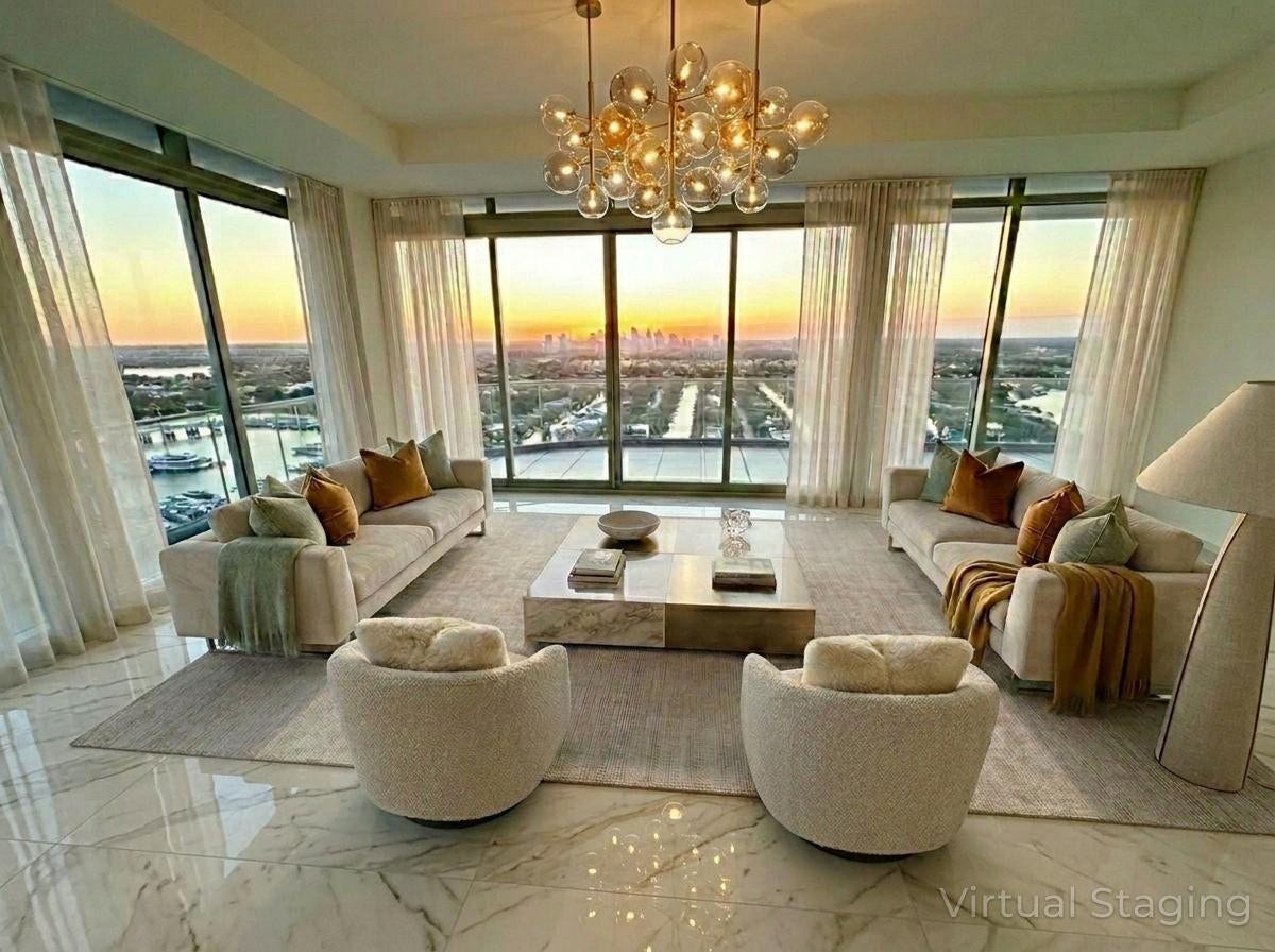 153 N Seabreeze Boulevard, #Ph 2601-s, Fort Lauderdale, FL 33304 Family Room-Virtual Staging