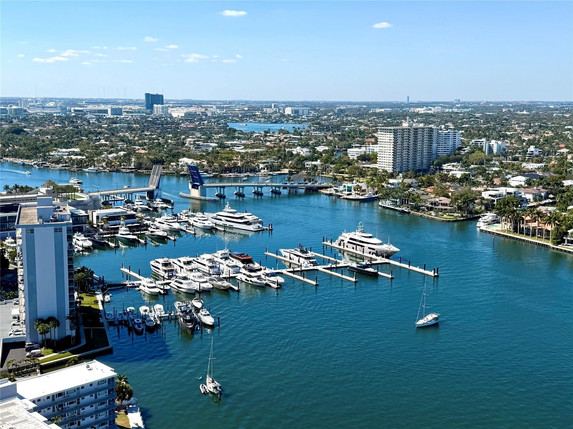 153 N Seabreeze Boulevard, #Ph 2601-s, Fort Lauderdale, FL 33304 Marina view from Family Room and Guest Suite