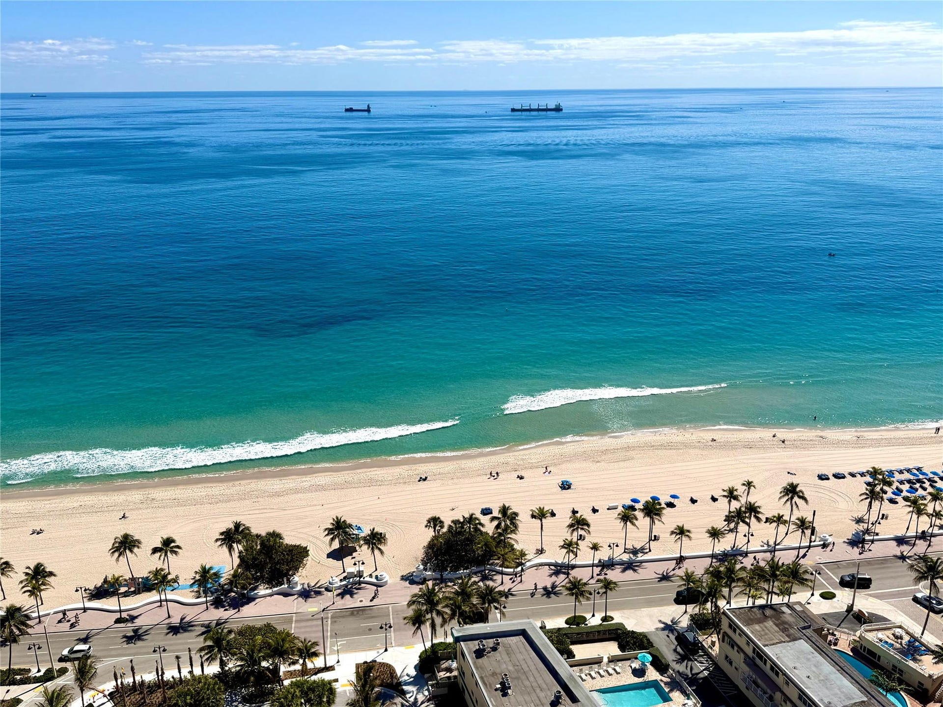 153 N Seabreeze Boulevard, #Ph 2601-s, Fort Lauderdale, FL 33304 Ocean View from Balcony Living Area