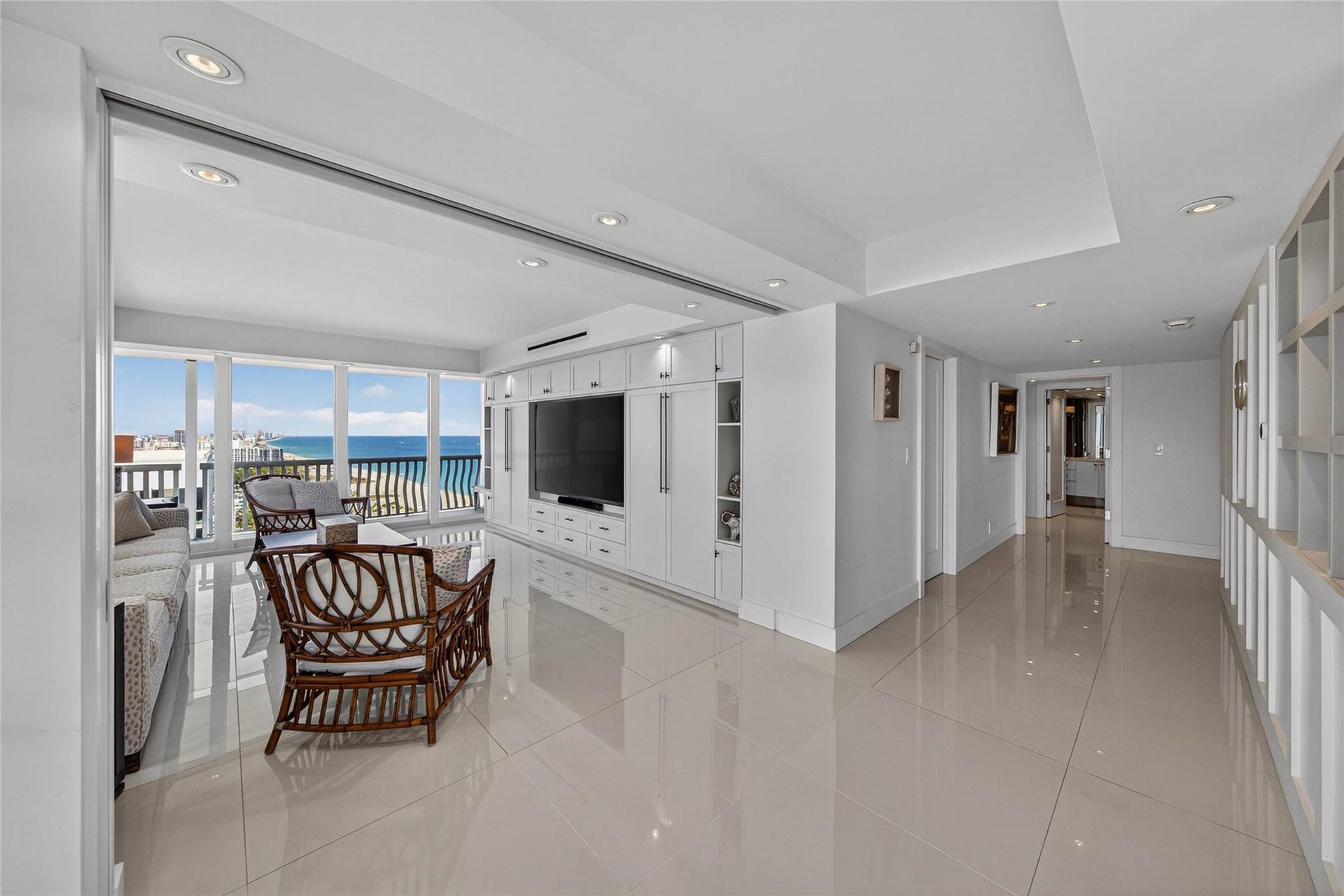 Northern Family Room With Sliding Wall System Opened
