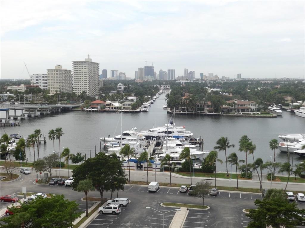 100 S Birch Road, #1106-b, Fort Lauderdale, Fort Lauderdale, FL 33316 West side view from terrace of the Intracoastal, Marina and City.