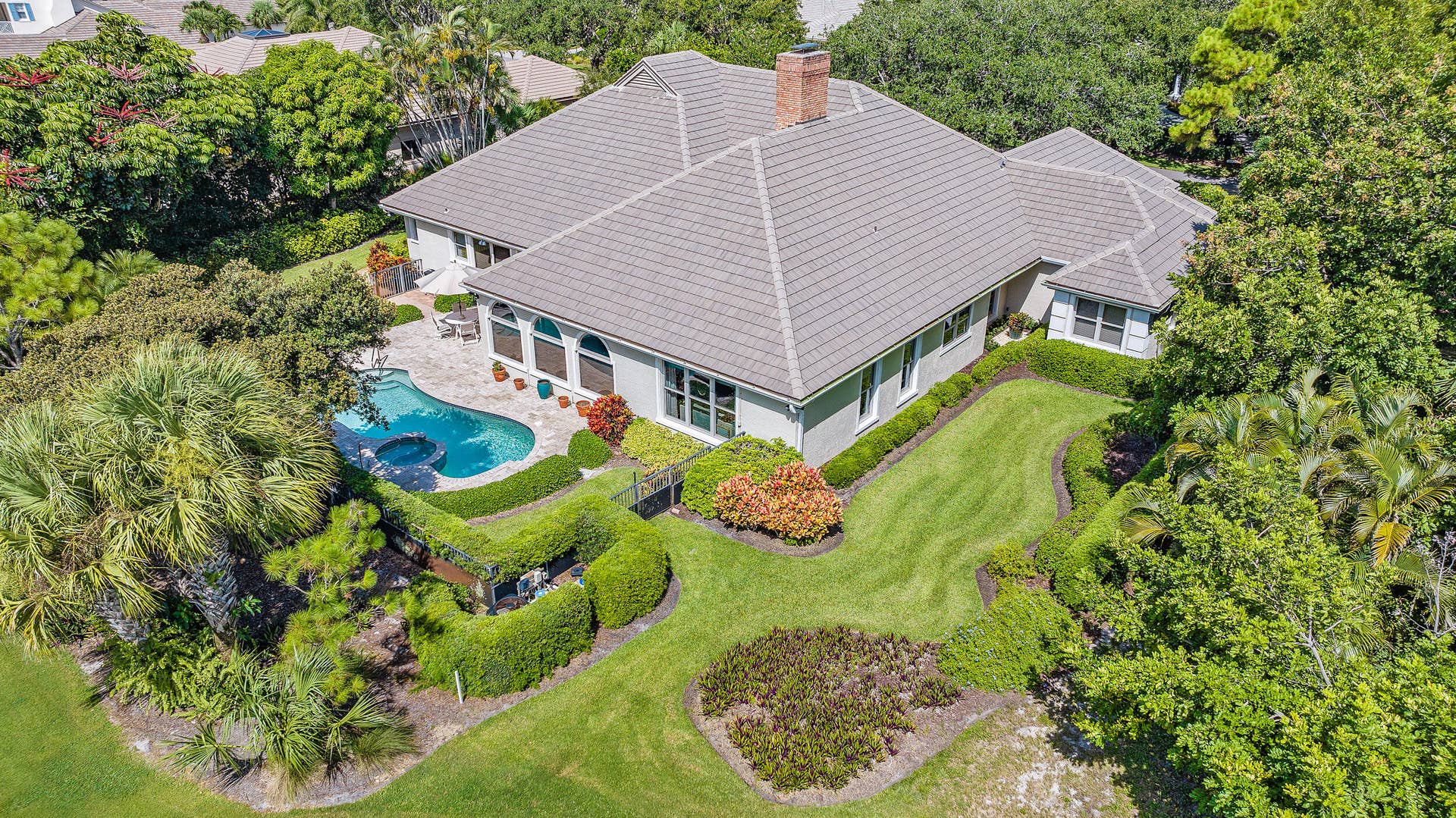 18065 SE Village Circle, Tequesta, FL 33469 Aerial Rear View