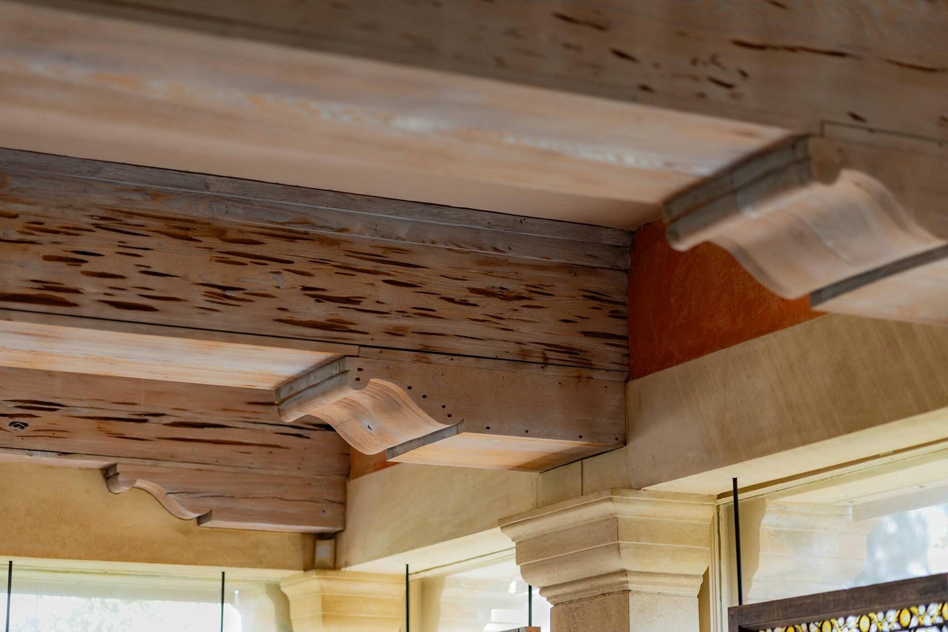 200 N Ocean Boulevard, #1, Palm Beach, FL 33480 Pecky Cypress Beams