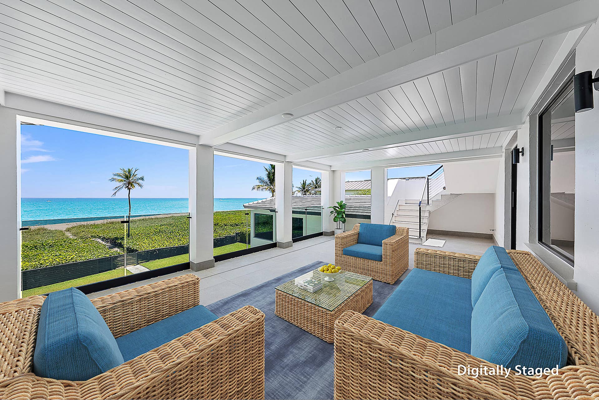 22 Ocean Drive, Jupiter Inlet Colony, FL 33469 Balcony Digitally Staged