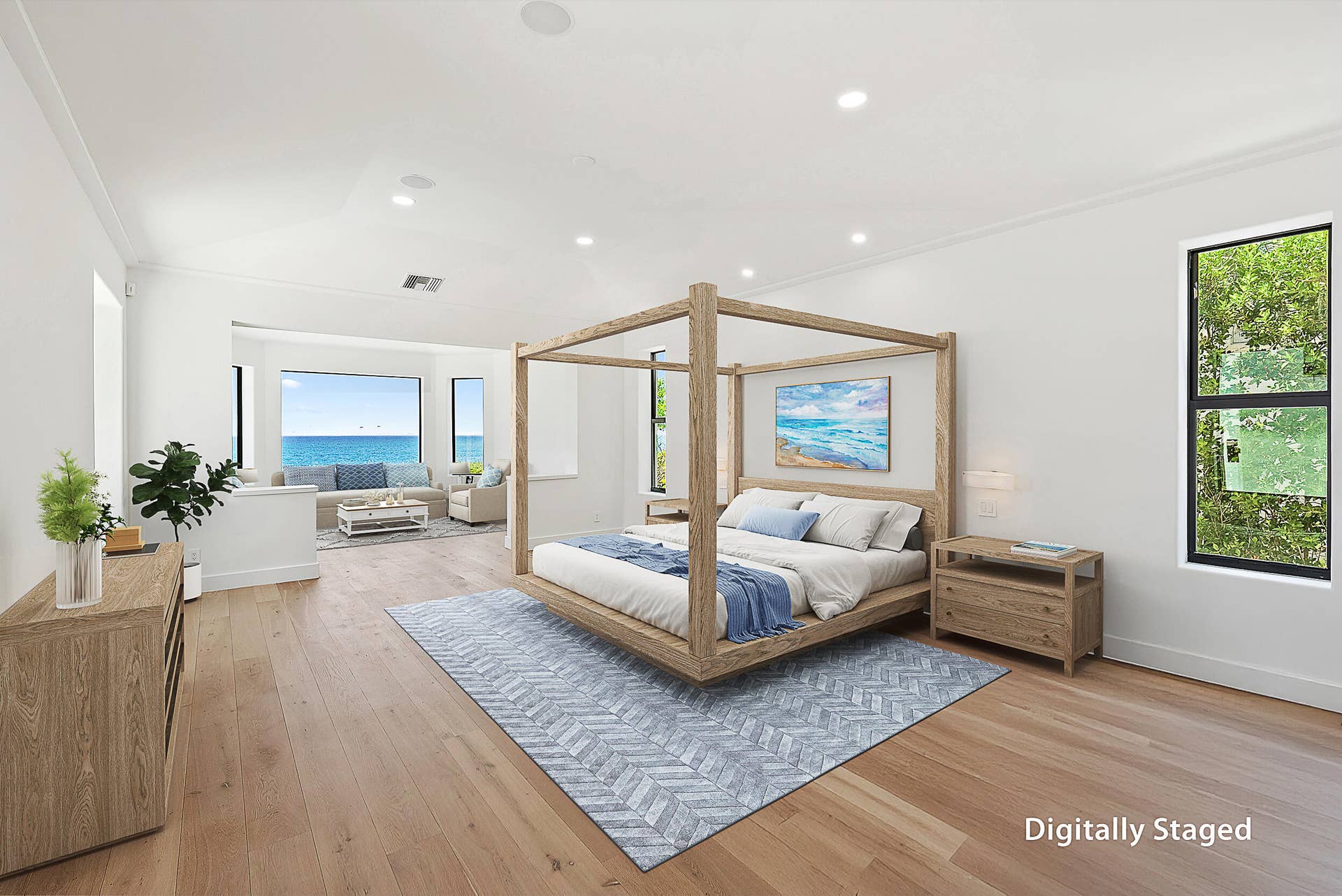 22 Ocean Drive, Jupiter Inlet Colony, FL 33469 Primary Bedroom Digitally Staged