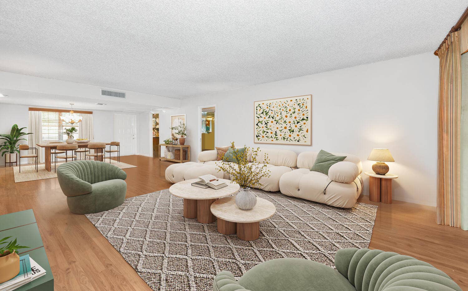 3960 Oaks Clubhouse Drive, #209, Pompano Beach, FL 33069 Living Room Virtually Staged