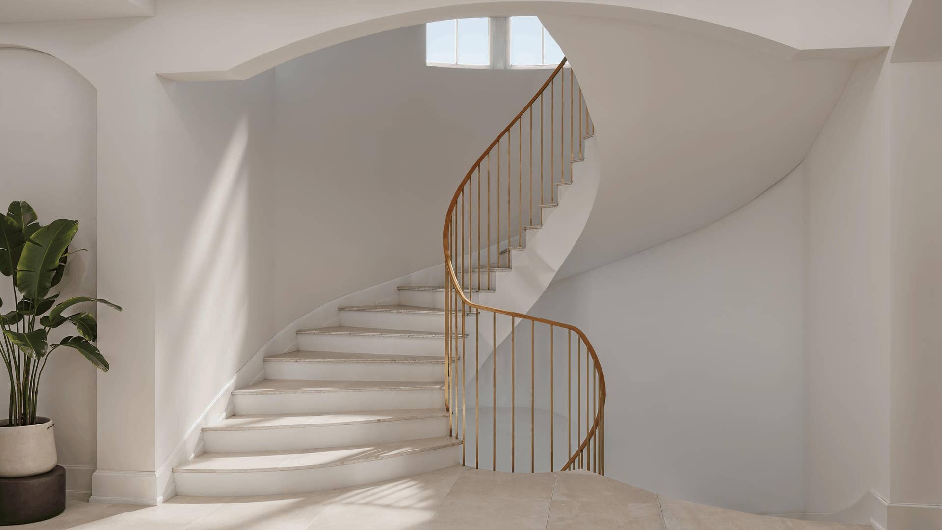 1285 N Ocean Boulevard, Palm Beach, FL 33480 Beautiful open stair case
