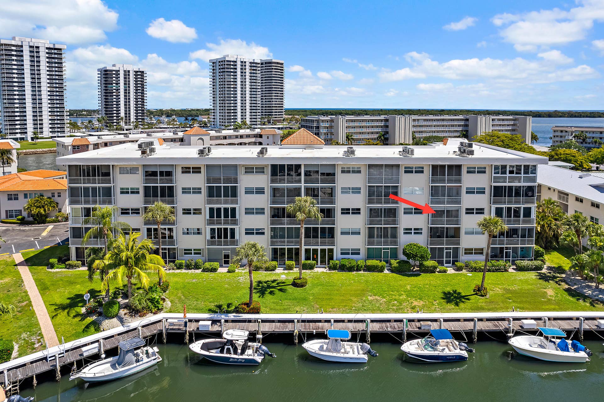 29 Yacht Club Drive, #302-D, North Palm Beach, FL 33408 Aerial Rear View