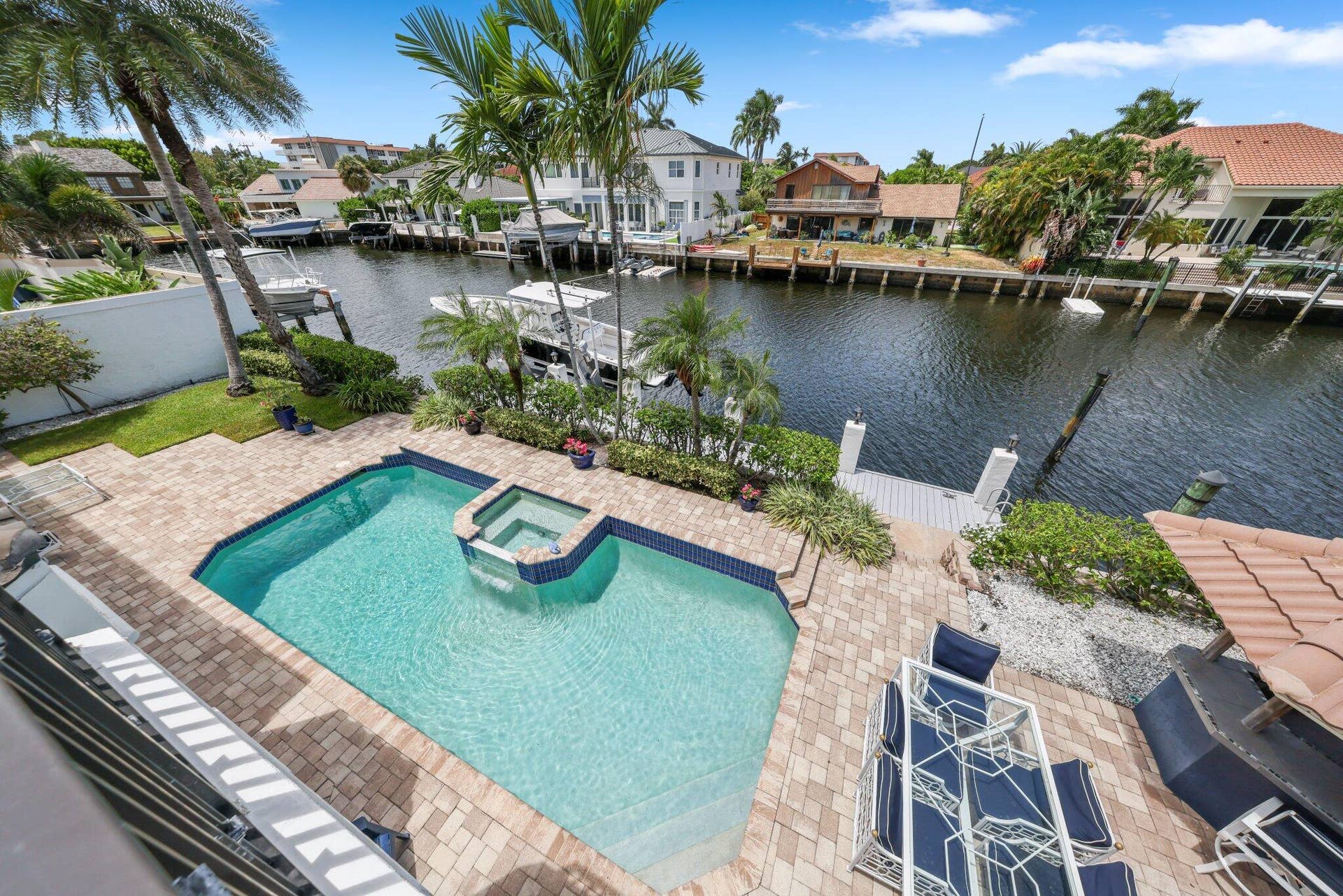 Balcony view of backyard