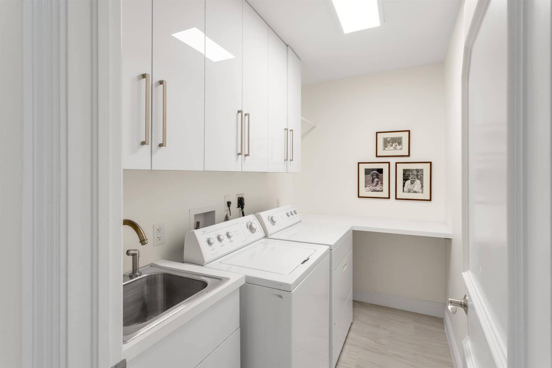 downstairs primary suite also has stackable W/D