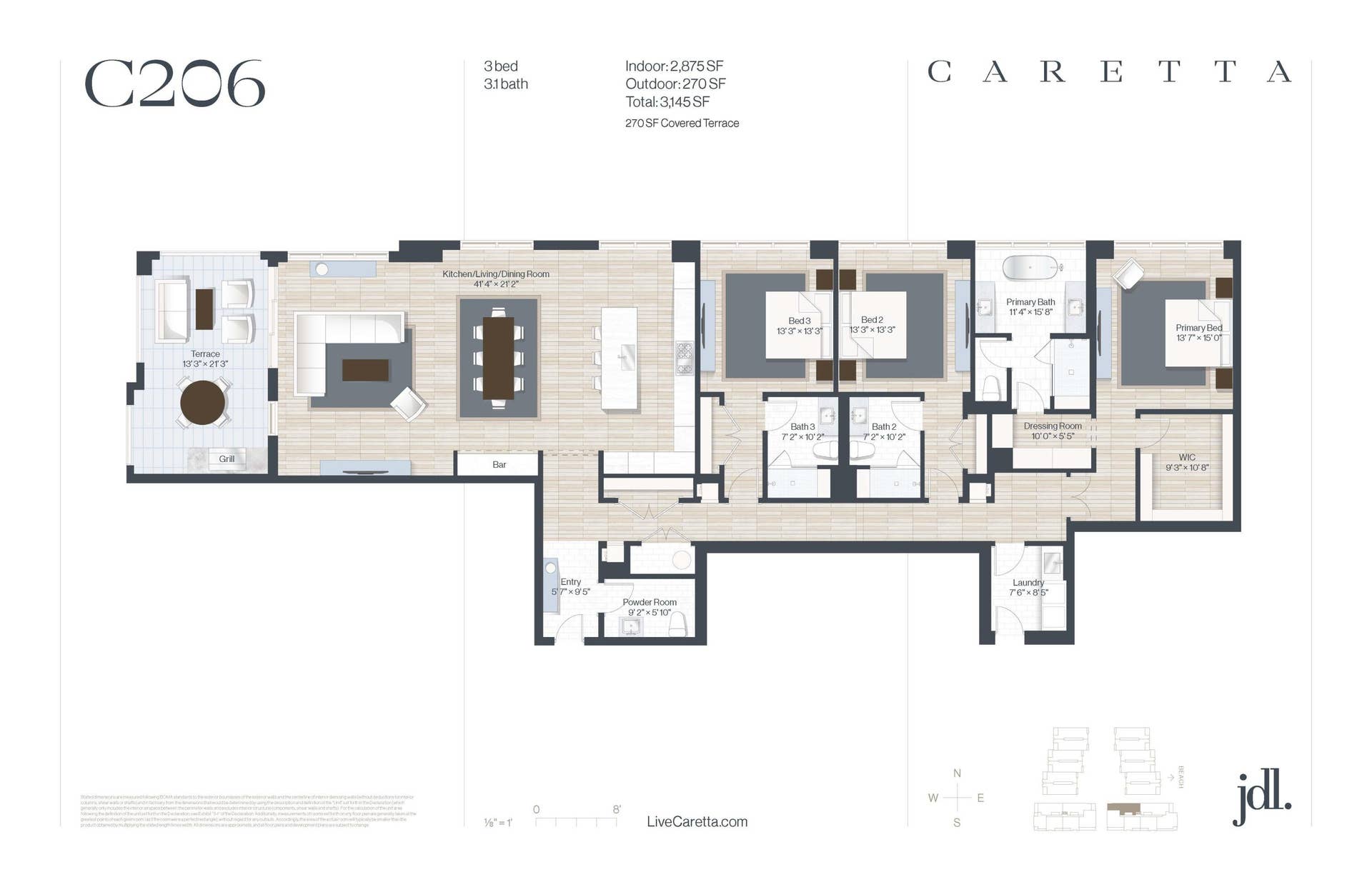 1011 Us Highway 1, #C206, Juno Beach, FL 33408 Caretta-C206 Floorplan