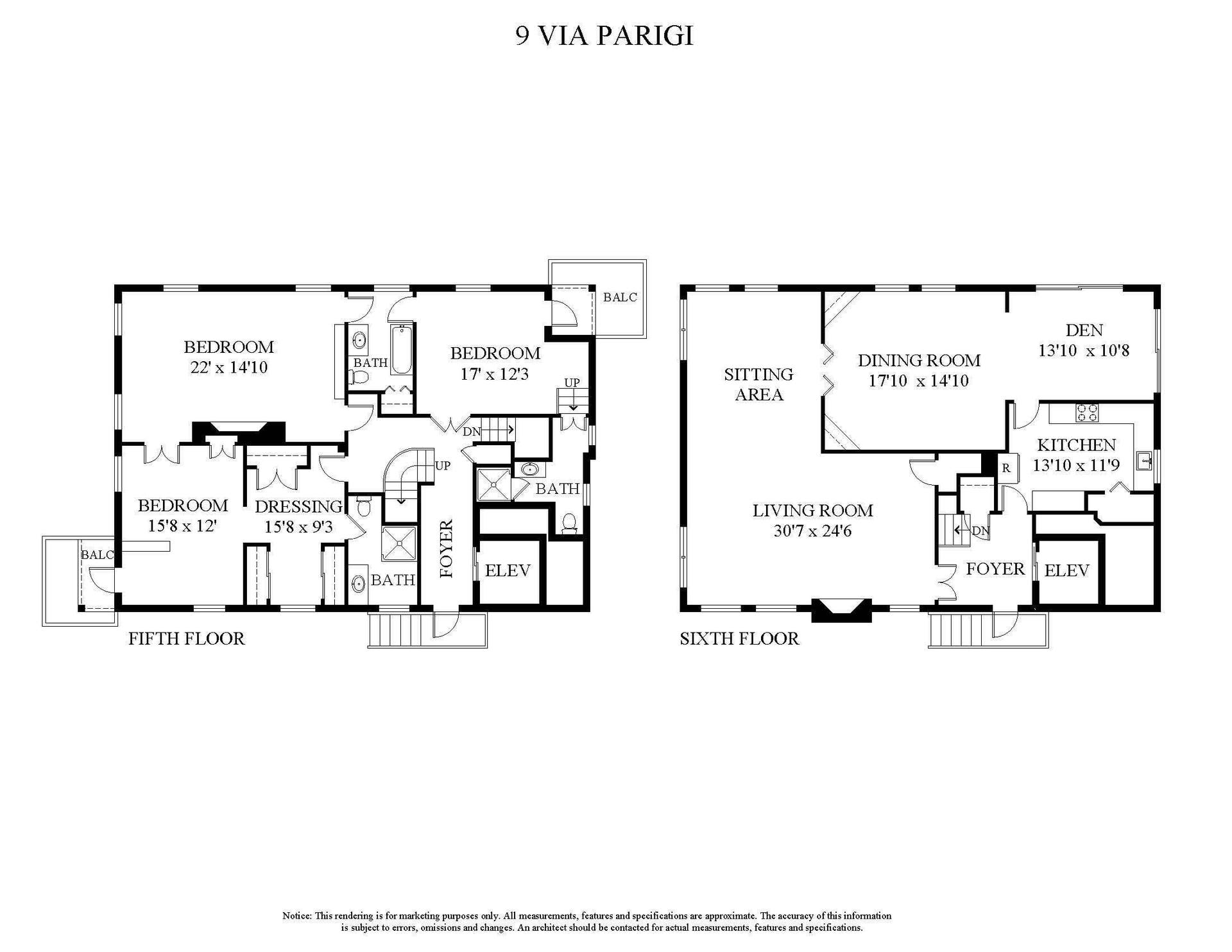 9 Via Parigi, Palm Beach, FL 33480 Floor Plan Penthouse