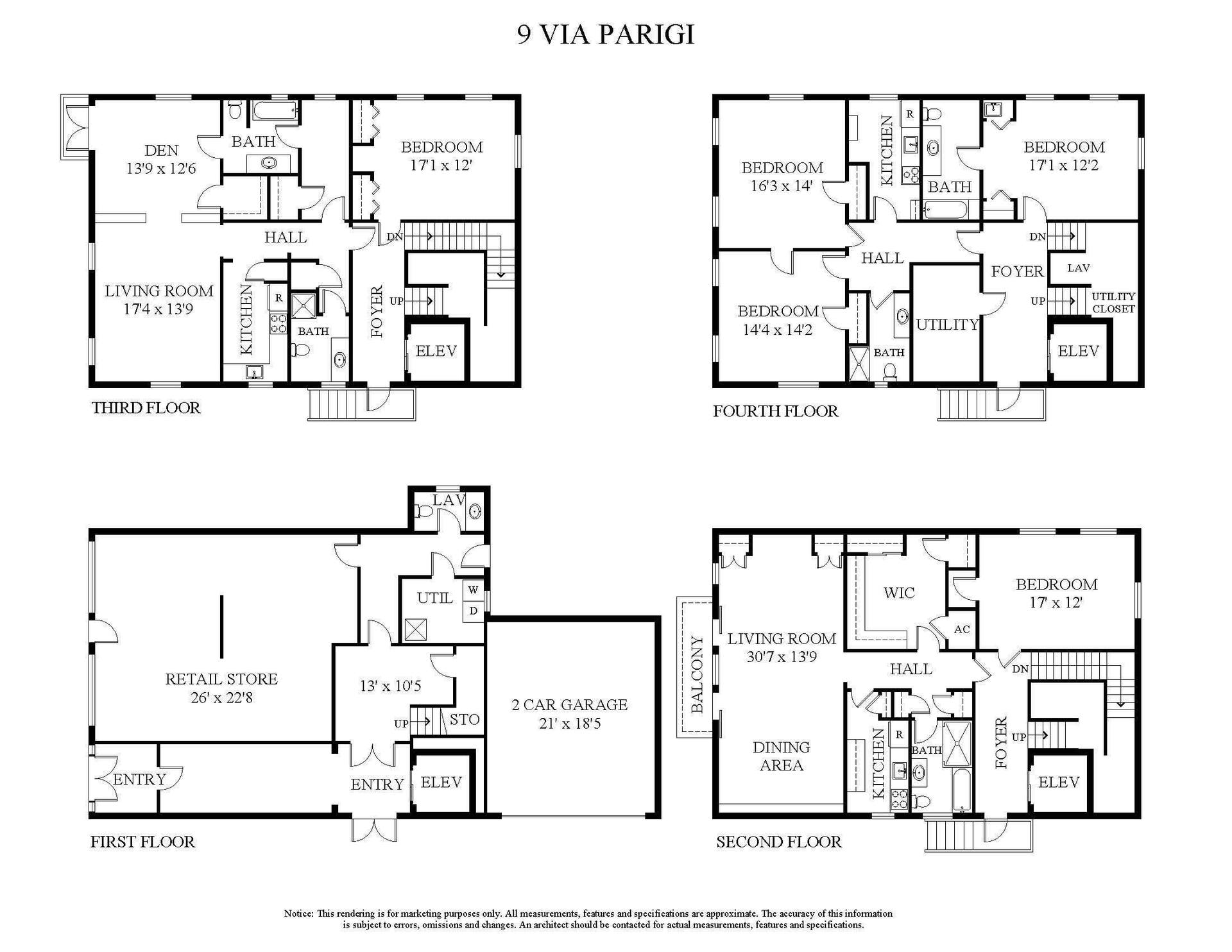 9 Via Parigi, Palm Beach, FL 33480 Floor Plan Via Parigi