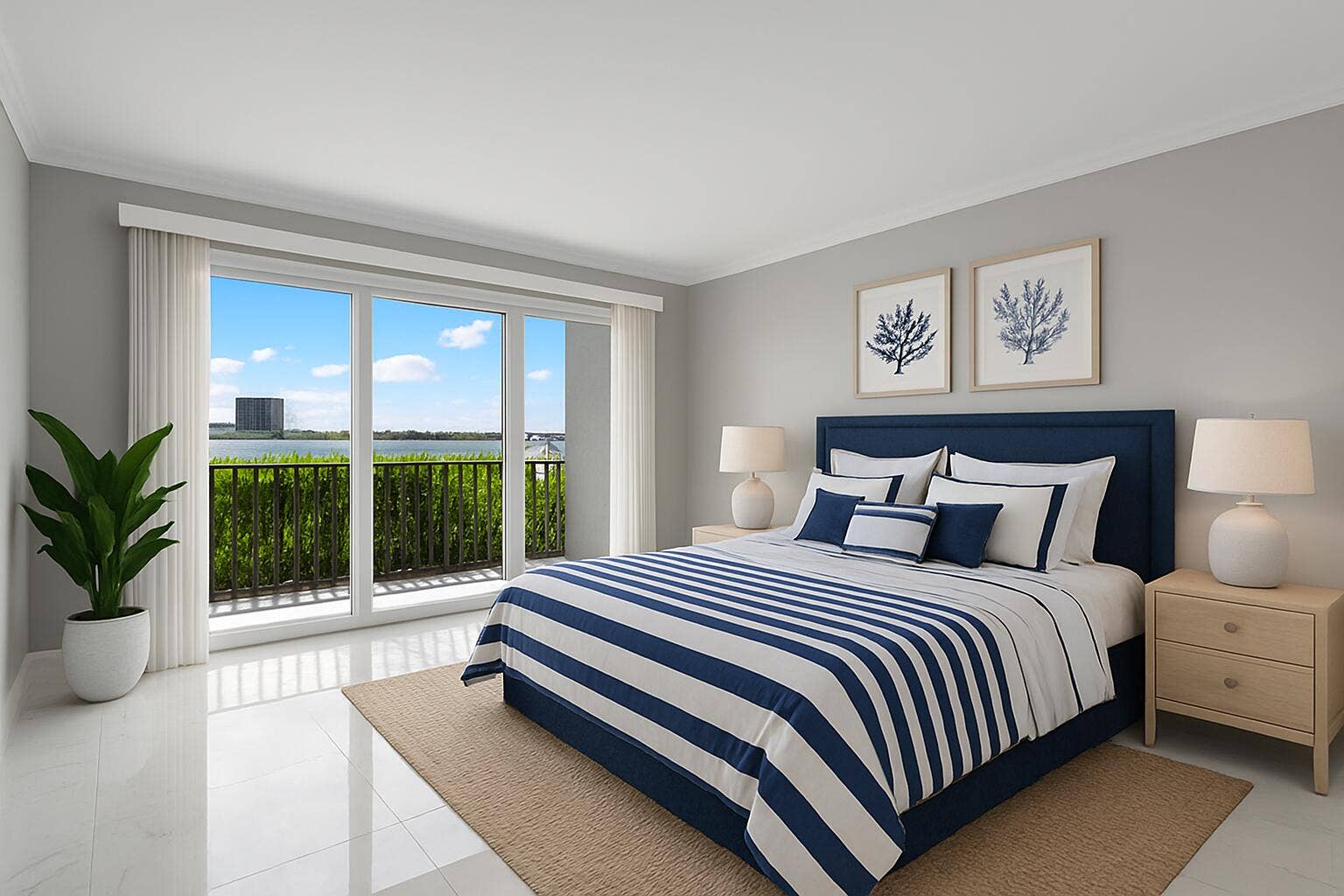 3040 Lake Shore Drive, #101, Riviera Beach, FL 33404 101 bed 2 staged