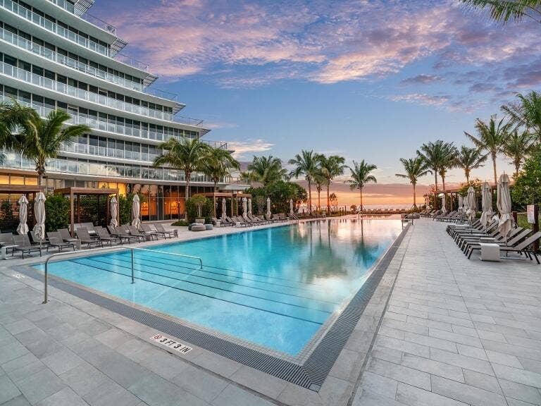 2200 N Ocean Boulevard, #N201, Fort Lauderdale, FL 33305 Auberge Pool Golden Hour