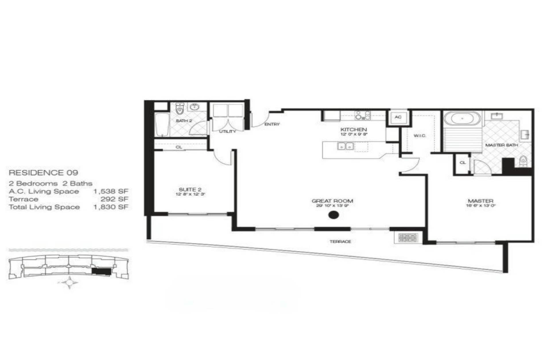 1180 N Federal Highway, #1409, Fort Lauderdale, FL 33304 Floor Plan