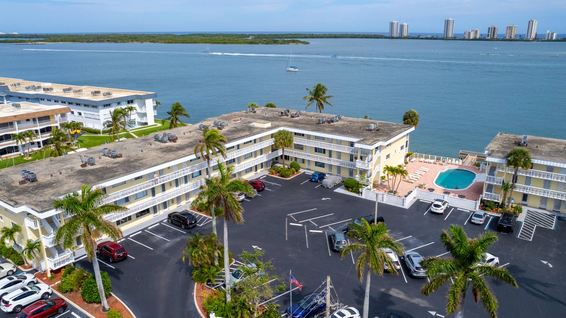101 Doolen Court, #201, North Palm Beach, FL 33408 Aerial of Building