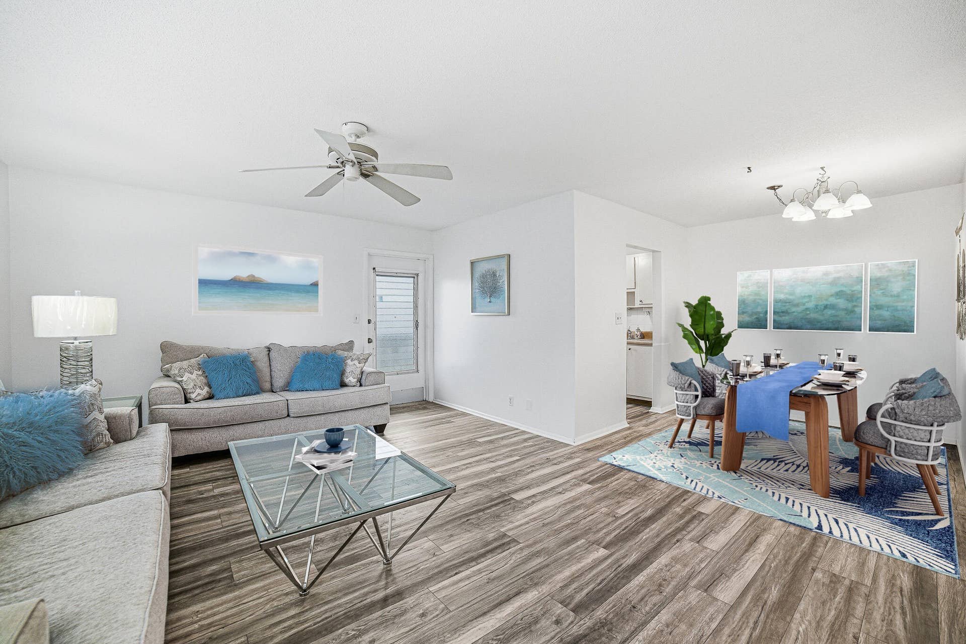101 Doolen Court, #201, North Palm Beach, FL 33408 Virtually Staged Dining/Living Area