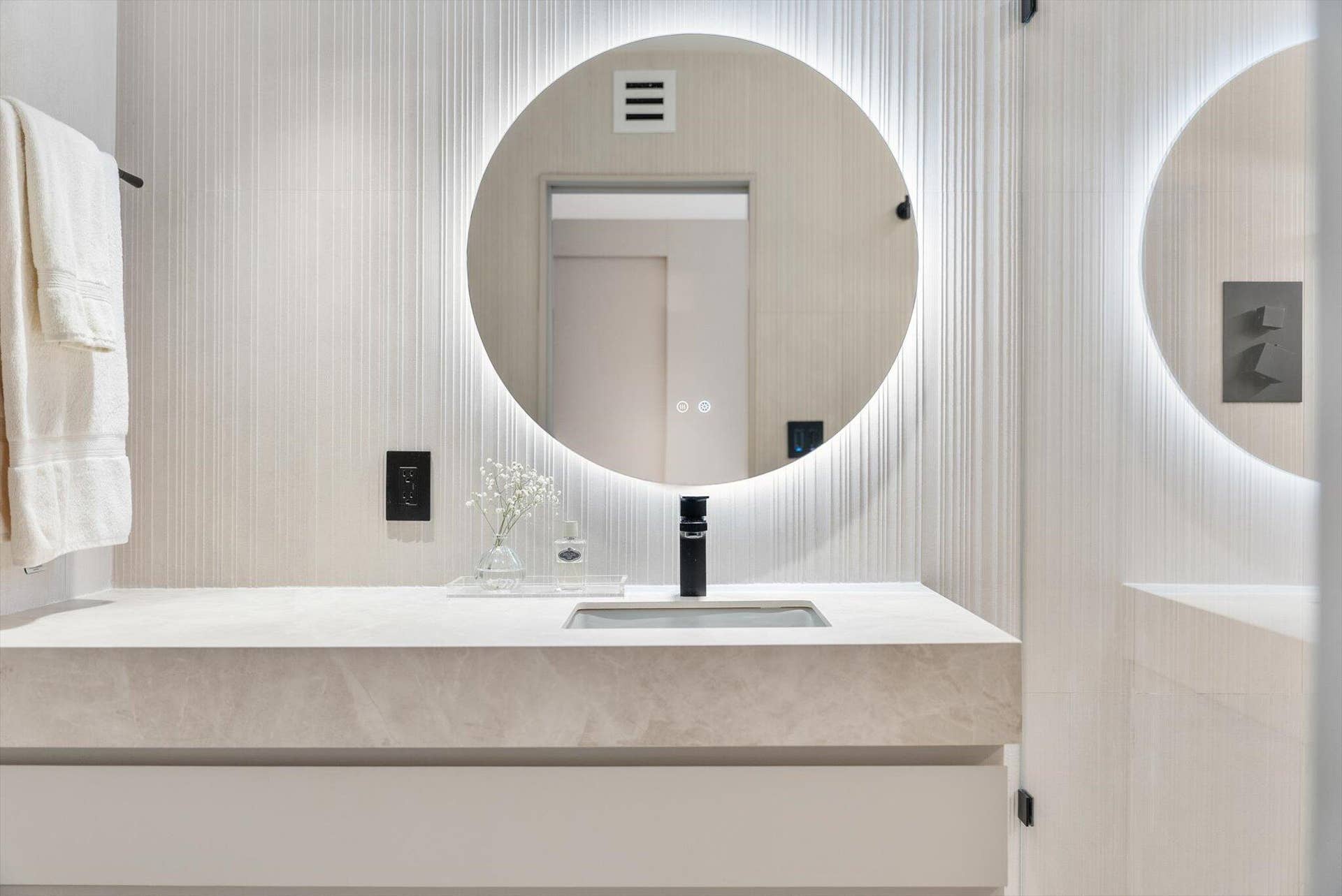 En-Suite Bathroom #2 with LED Mirror and Custom Vanity