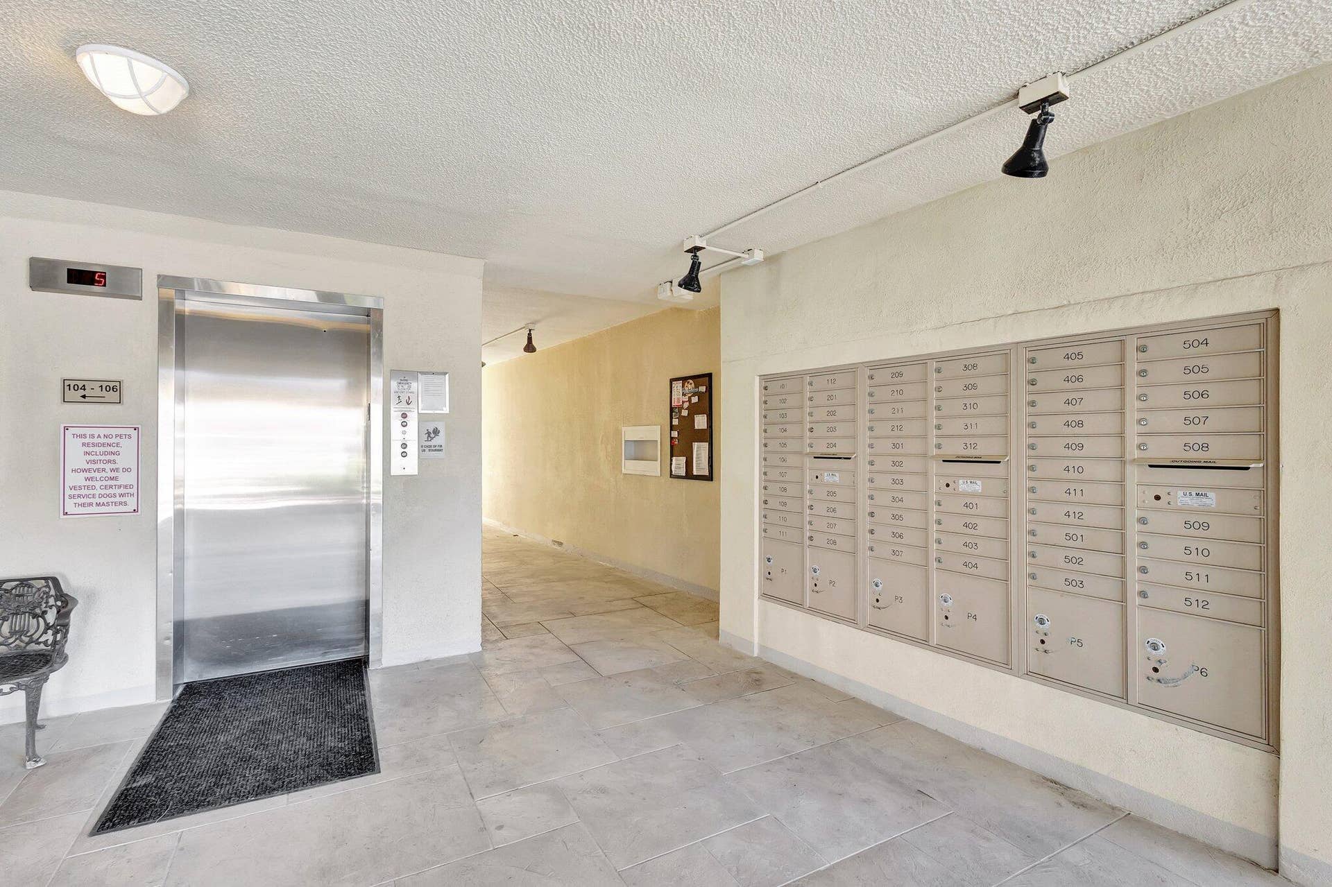 105 Paradise Harbour Boulevard, #109, North Palm Beach, FL 33408 elevator and mail
