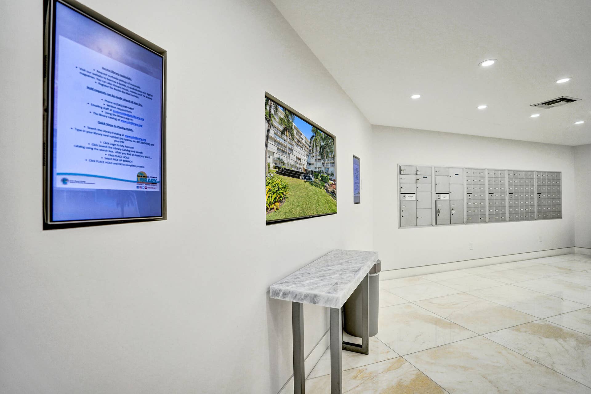 3546 S Ocean Boulevard, #327, South Palm Beach, FL 33480 High Tech Audio Visual board for activities and events and notices.