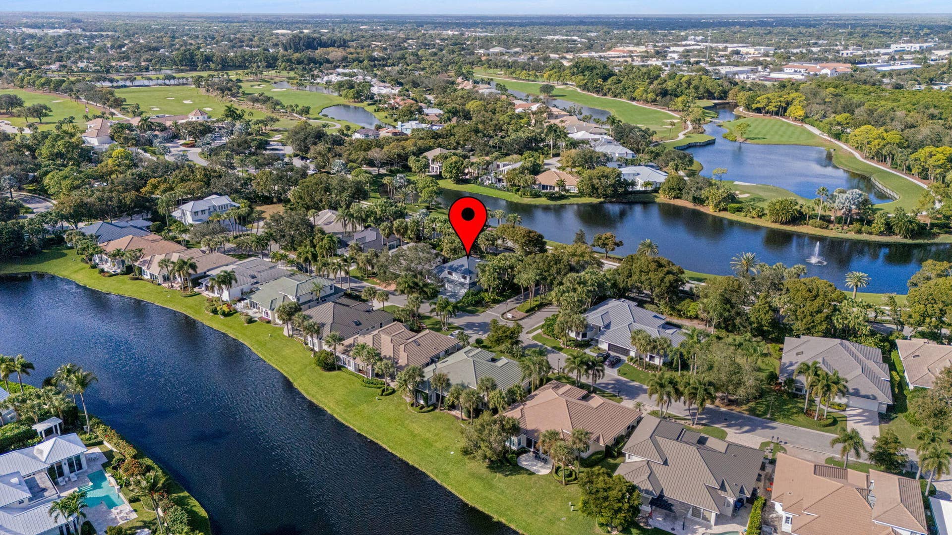 195 Birkdale Lane, Jupiter, FL 33458 195 Birkdale - Aerial - Golf & Lakes