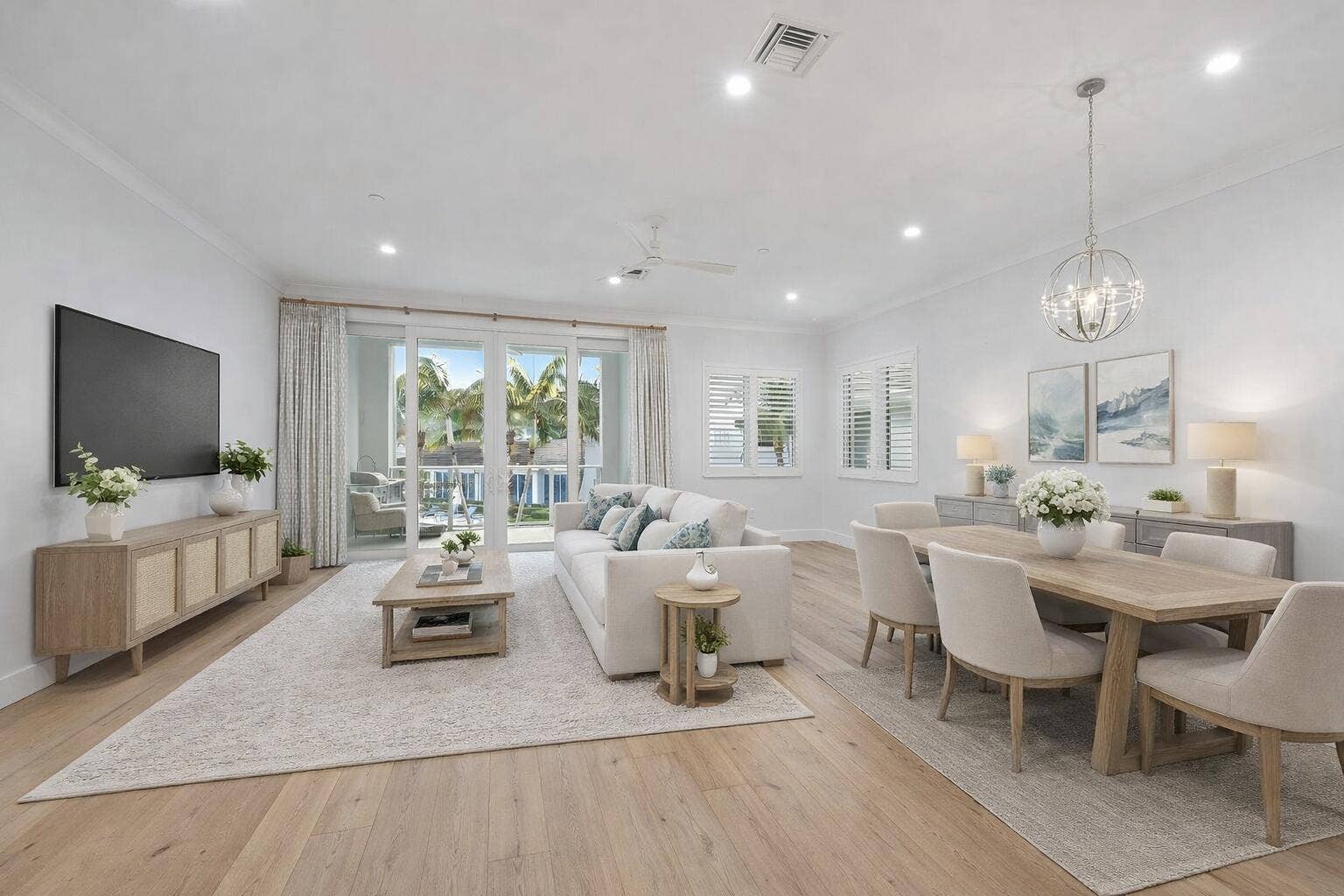 112 Water Club Court N, North Palm Beach, FL 33408 Virtually Staged Living Room and Dining