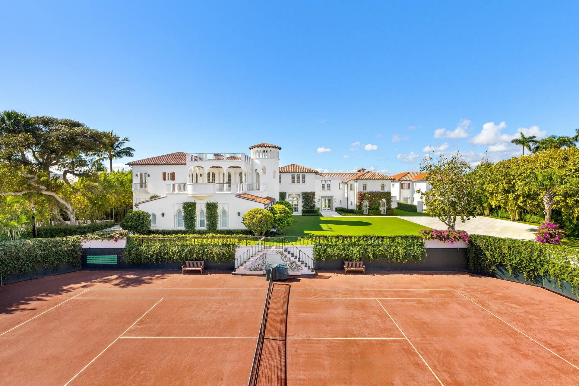 800 S County Road, Palm Beach, FL 33480 Tennis Court to Main House