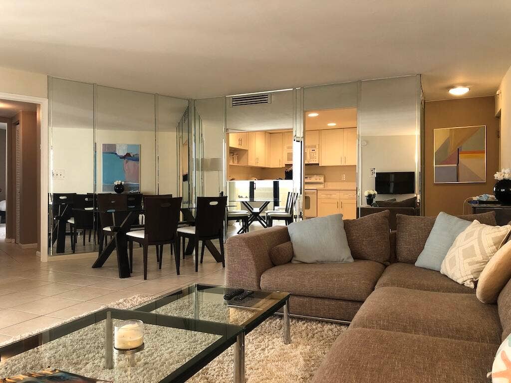 Tiled flooring throughout the main living areas