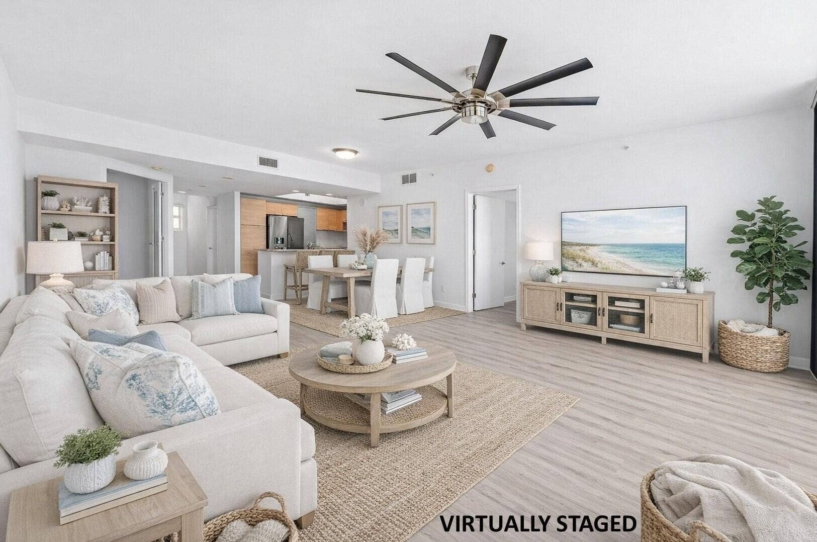 2640 Lake Shore Drive, #614, Riviera Beach, FL 33404 Virtually Staged Living Area