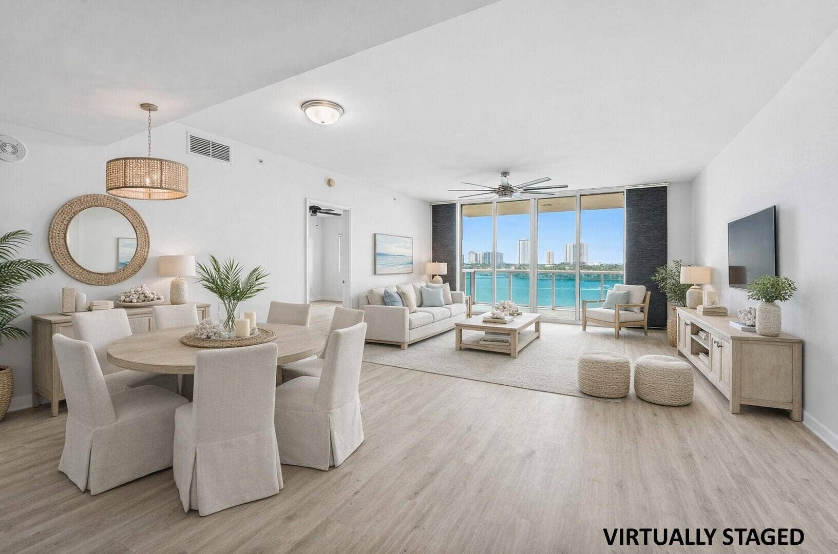 2640 Lake Shore Drive, #614, Riviera Beach, FL 33404 Virtually Staged Living Area