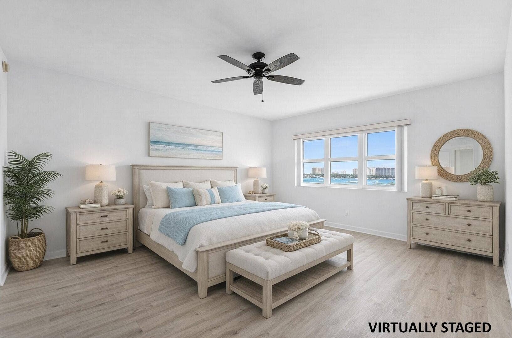 2640 Lake Shore Drive, #614, Riviera Beach, FL 33404 Virtually Staged Primary Bedroom