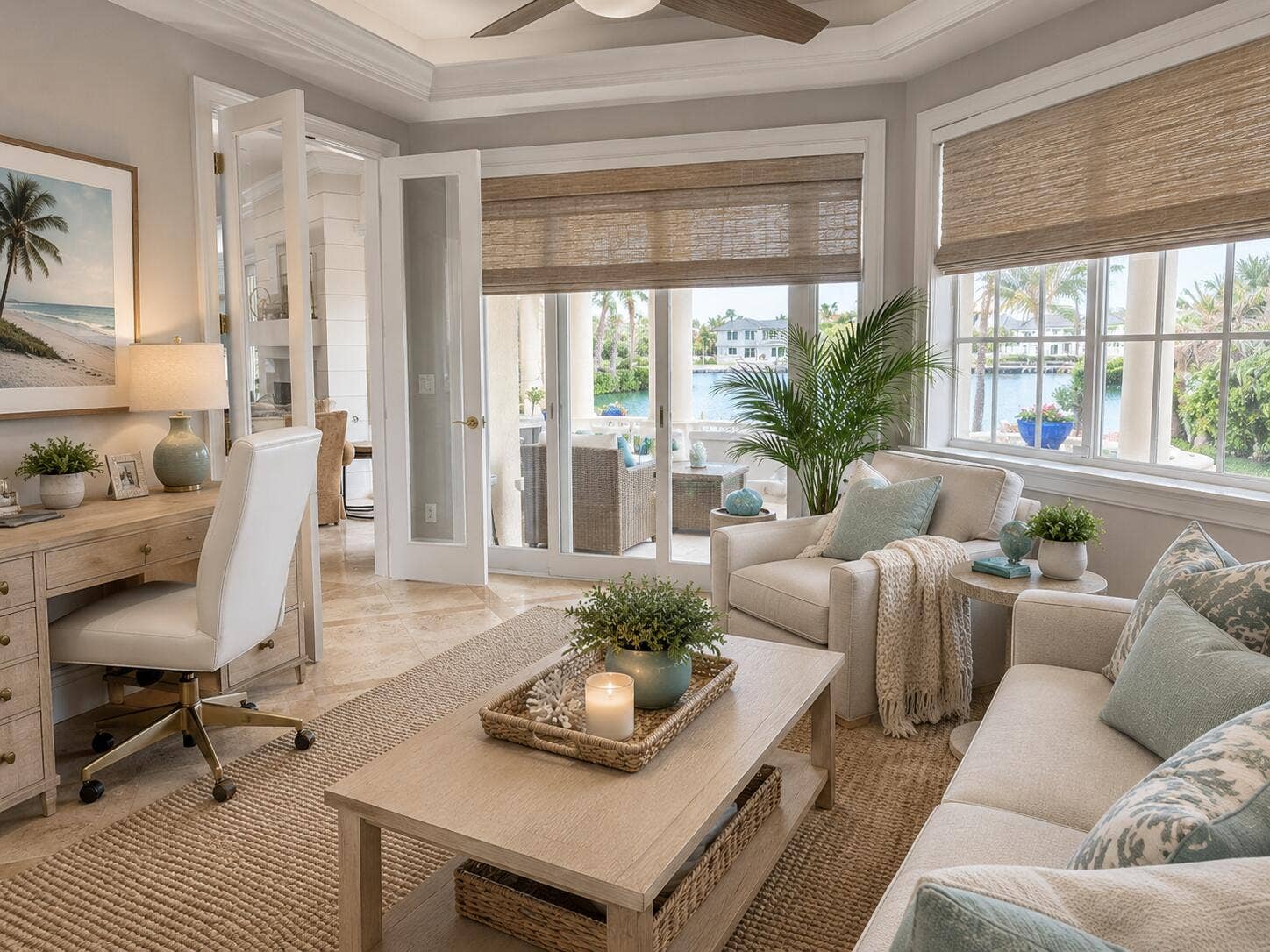 4317 Intracoastal Drive, Highland Beach, FL 33487 Virtually Staged Den