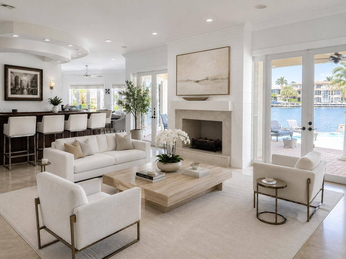 4317 Intracoastal Drive, Highland Beach, FL 33487 Virtually Staged Living Room