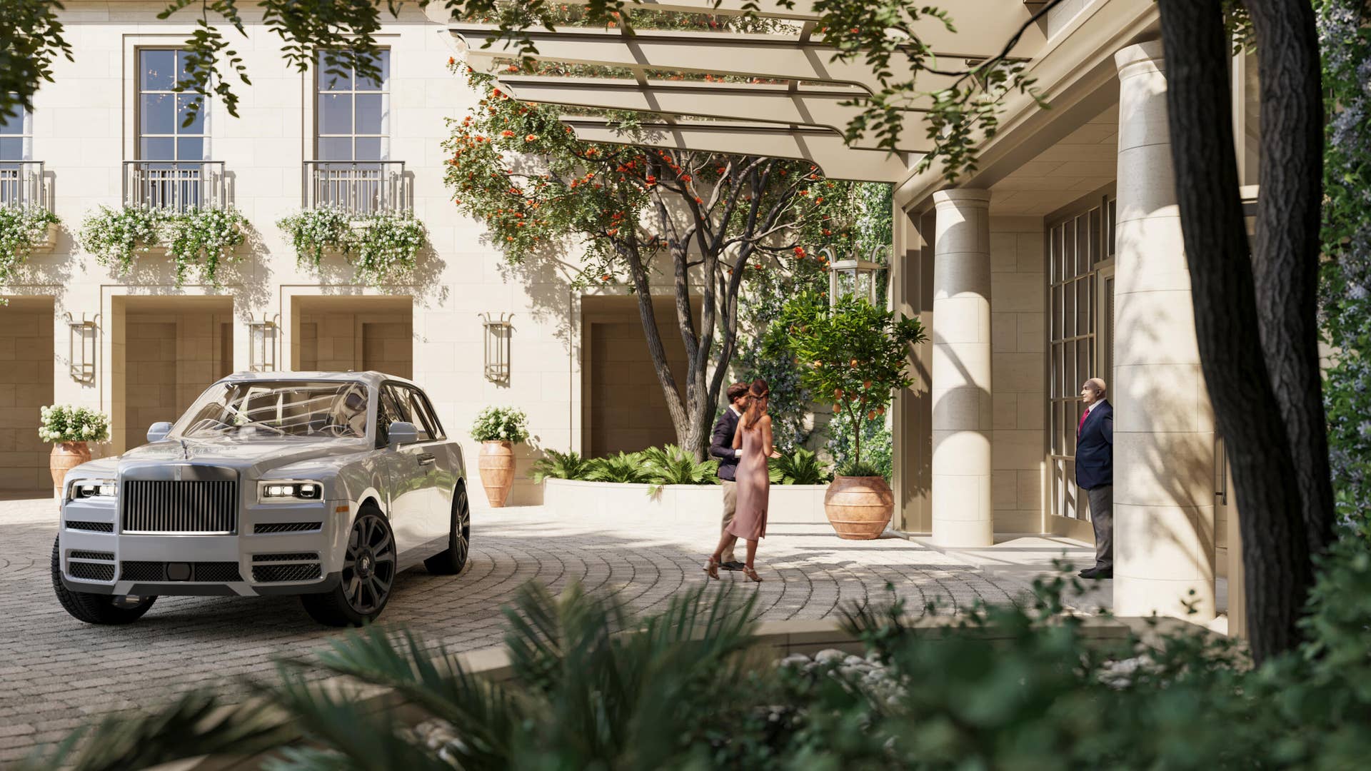 1355 S Flagler Drive, #South Tower Duplex Ph, West Palm Beach, FL 33401 Port Cochere Rendering