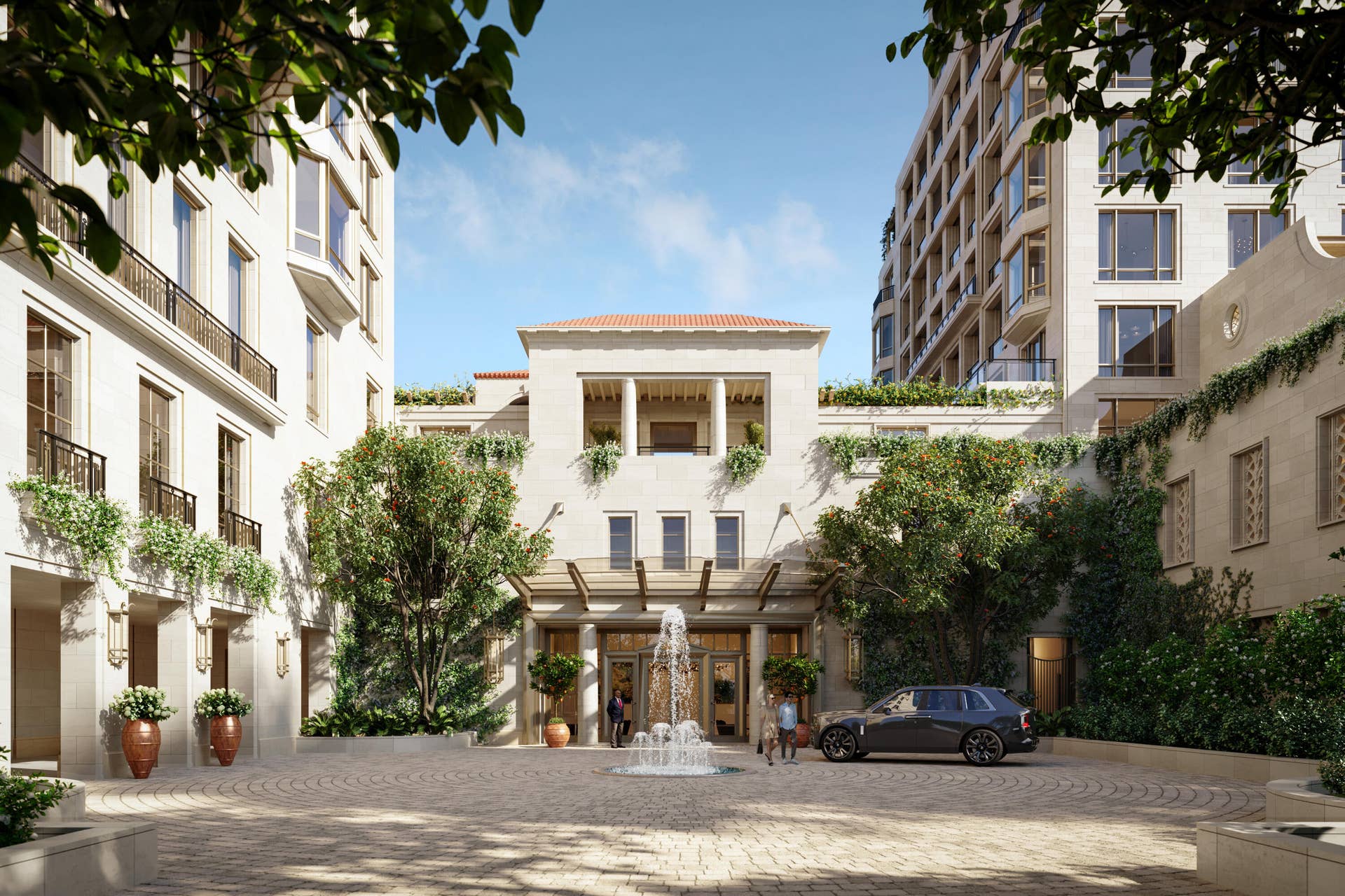 1355 S Flagler Drive, #South Tower Duplex Ph, West Palm Beach, FL 33401 Motor Court Entrance Rendering