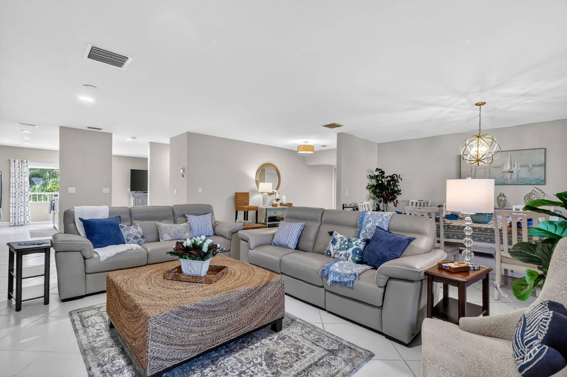 1100 Surf Road, #201, Singer Island, FL 33404 Living Room and Dining Room