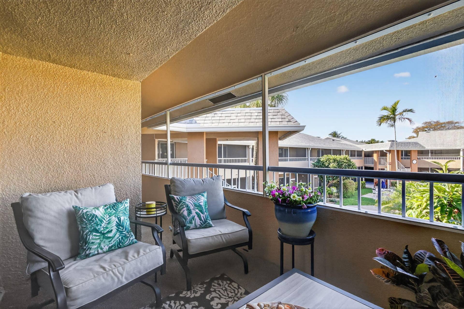 1100 Surf Road, #201, Singer Island, FL 33404 Screened Patio with Privacy