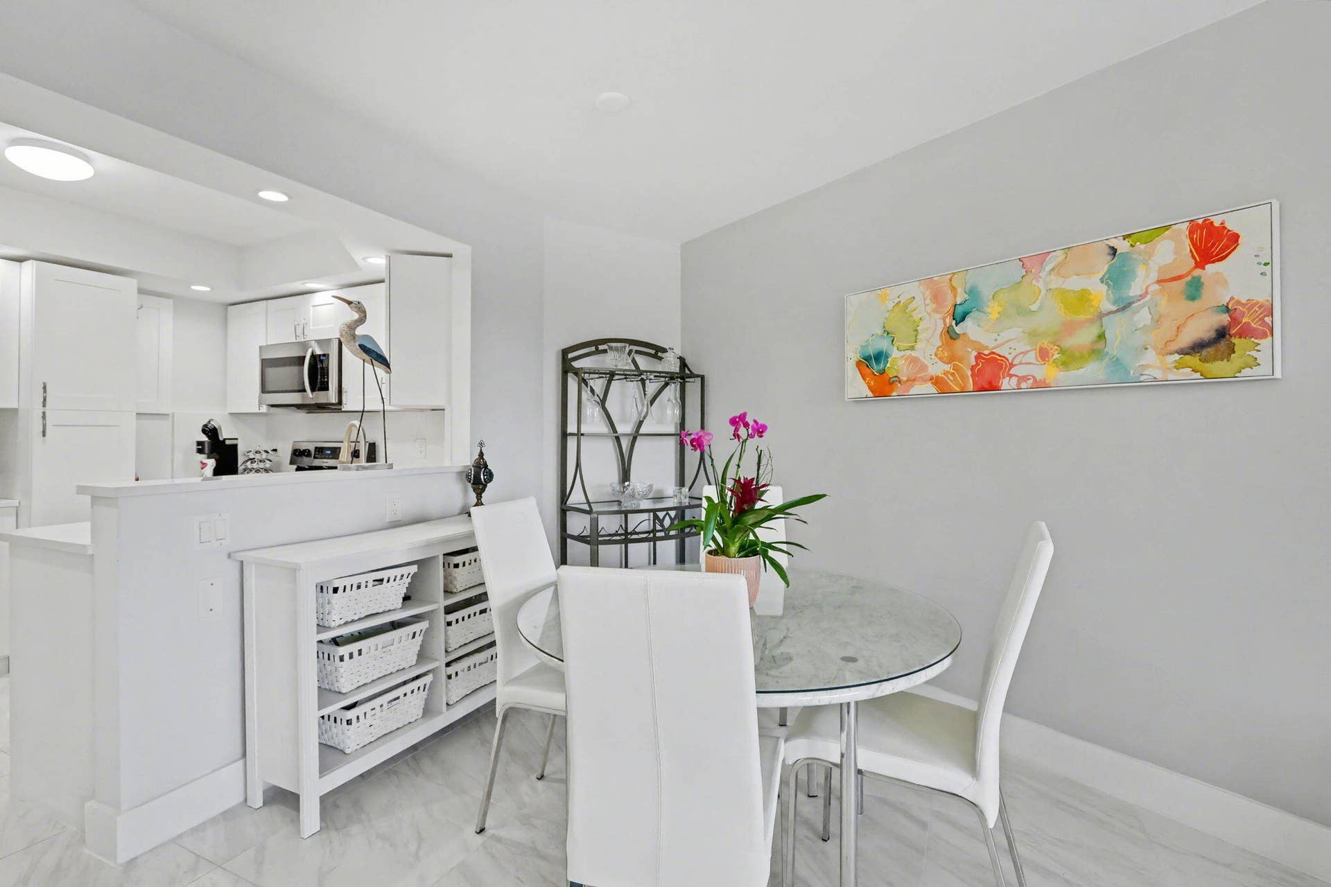 Comfortable dining area adjacent to the bright open living space