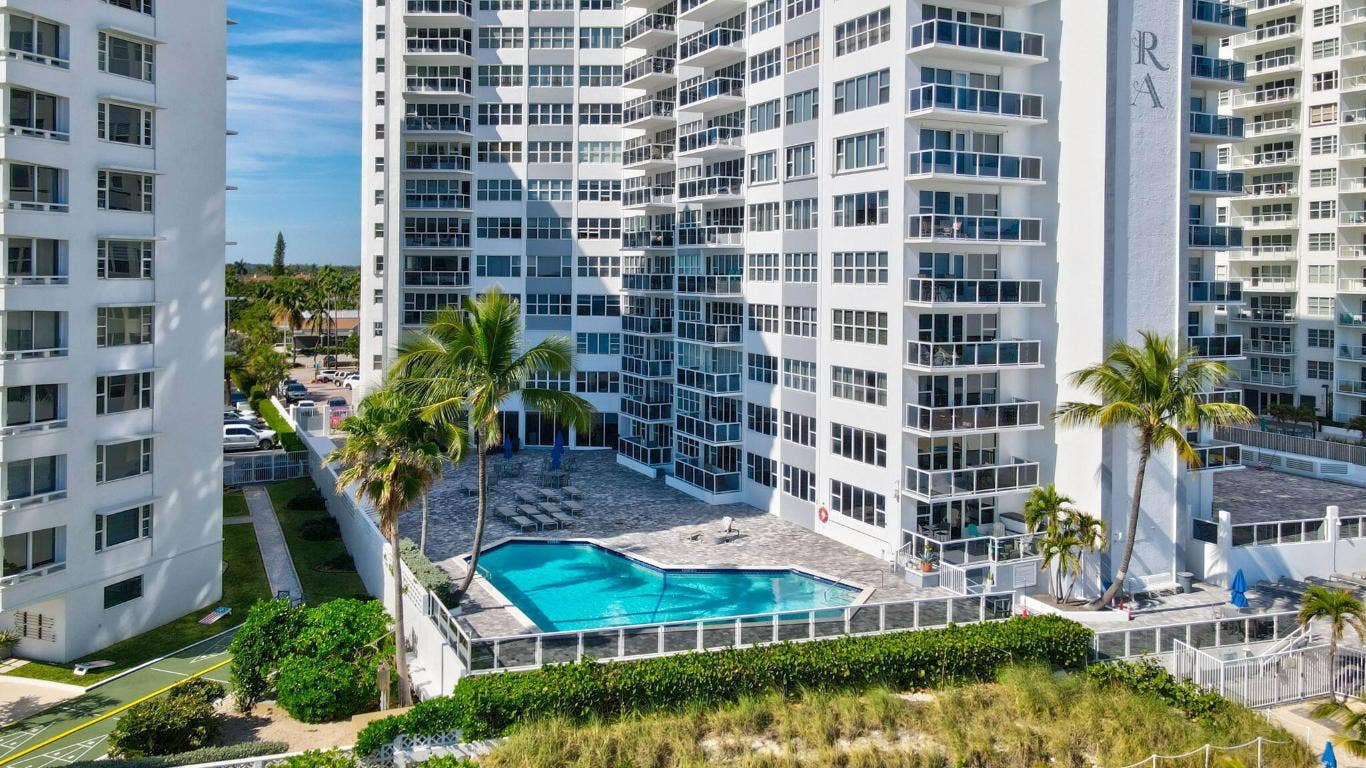 Aerial of Pool Deck from Ocean