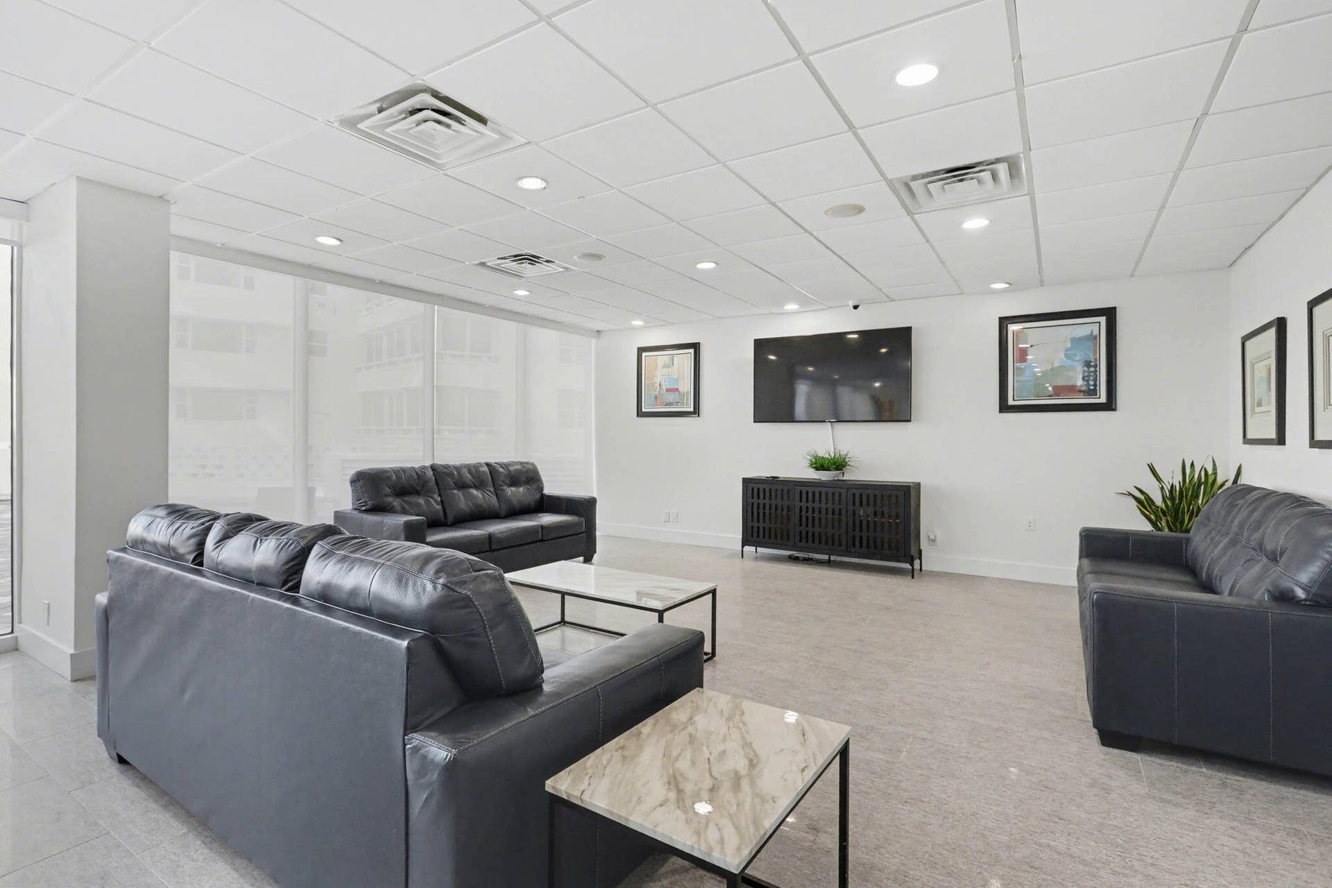 The additional social room and event space with convenient kitchen is ideal for entertaining