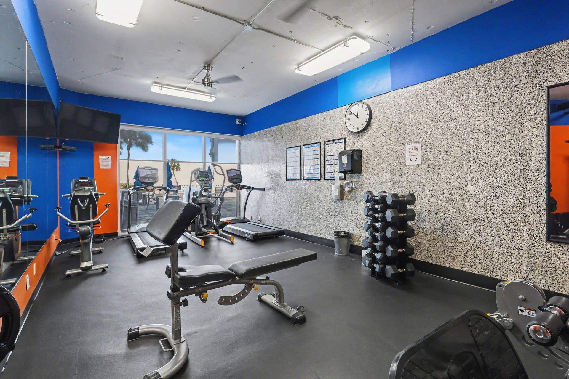 Ocean view gym with state of the art equipment