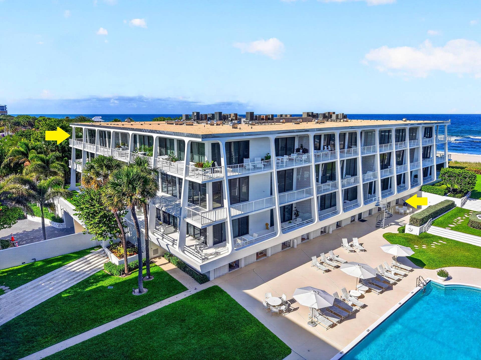 2275 S Ocean Boulevard, #305n and C11, Palm Beach, FL 33480 Top floor luxury at The Reef in Palm Beach with sought-after pool cabana included!