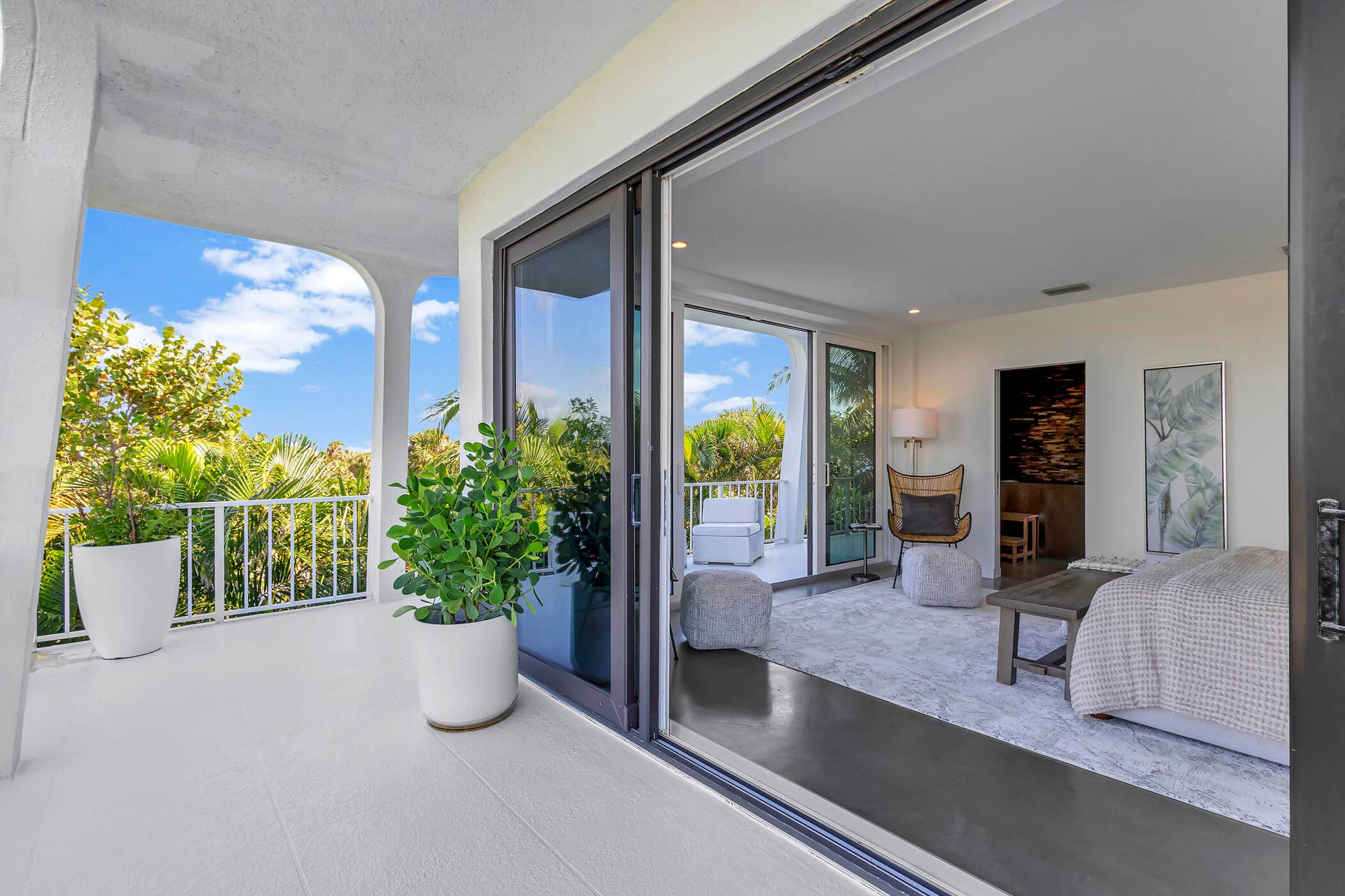 2275 S Ocean Boulevard, #305n and C11, Palm Beach, FL 33480 Primary bedroom with open sliders