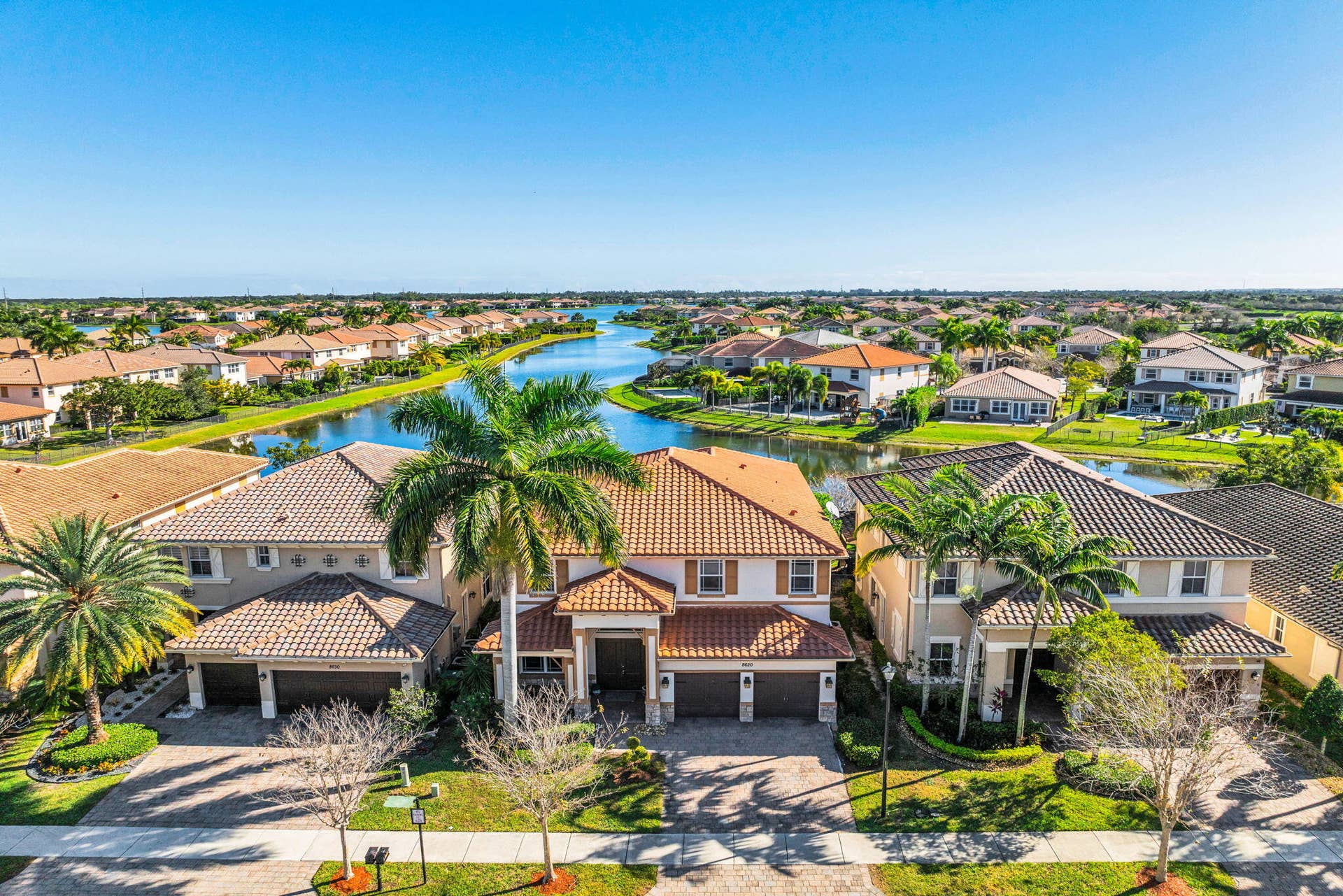 8620 Waterside Court, Parkland, FL 33076 Aerial Front
