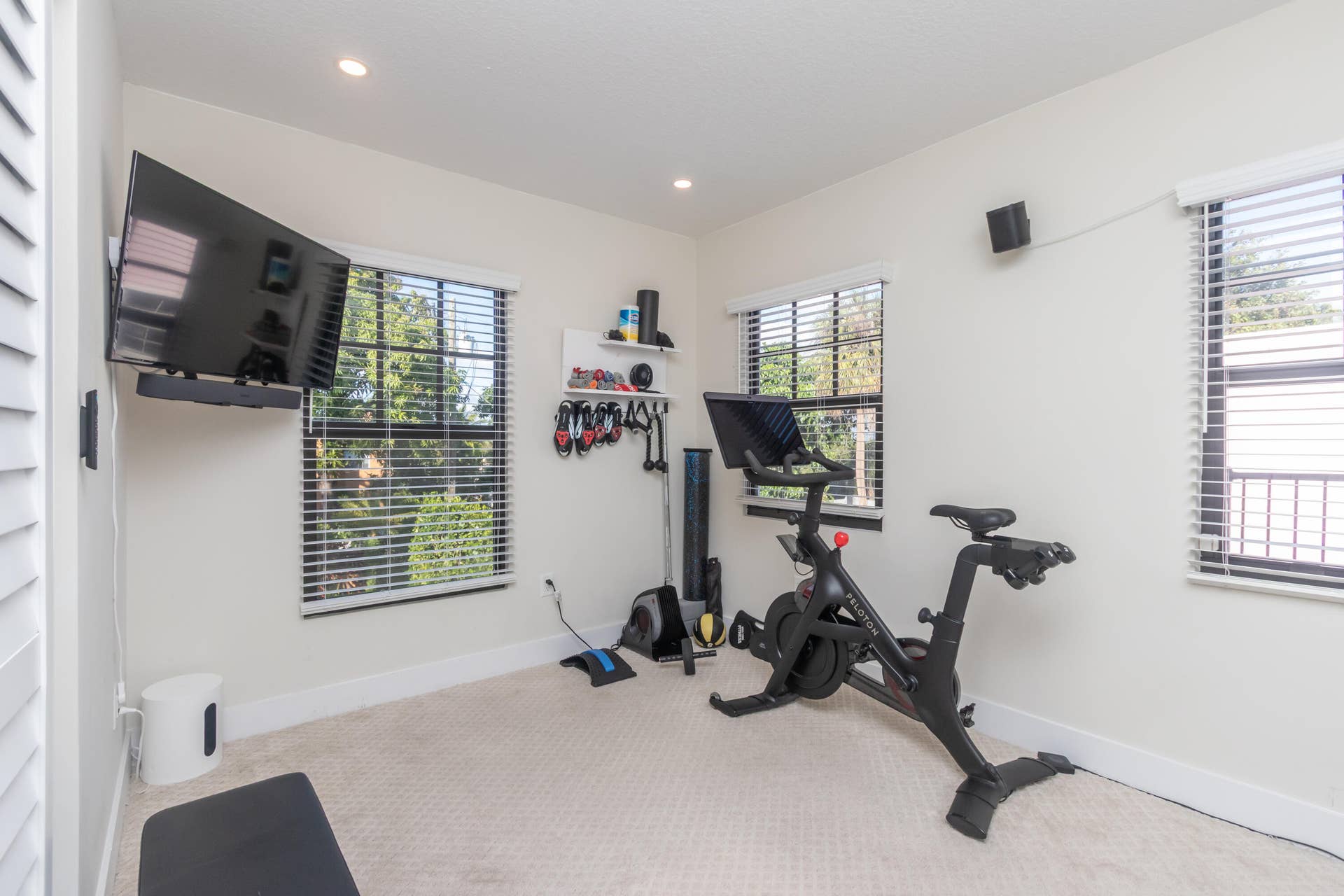 Bright & sunny guest bedroom overlooks the pool