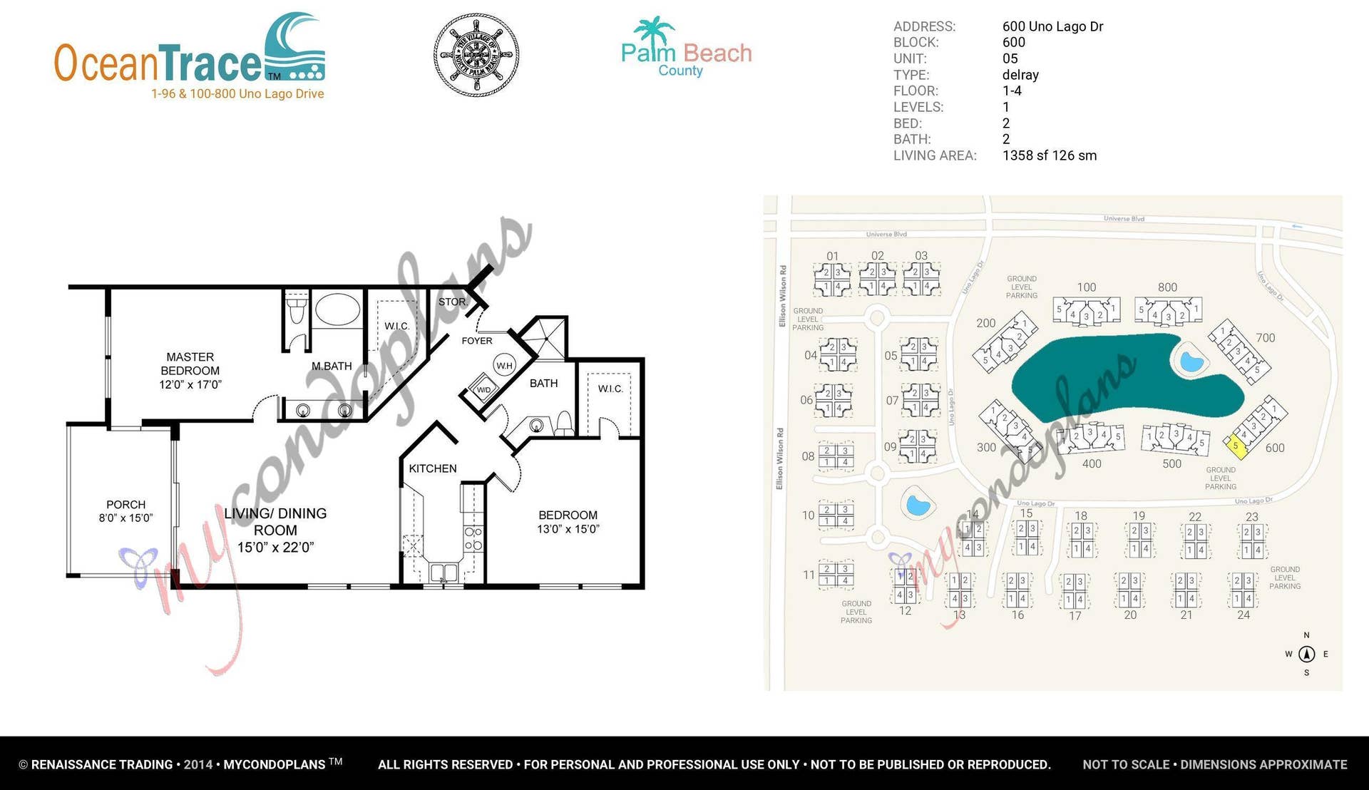 600 Uno Lago Drive, #205, Juno Beach, Juno Beach, FL 33408 Floor Plan