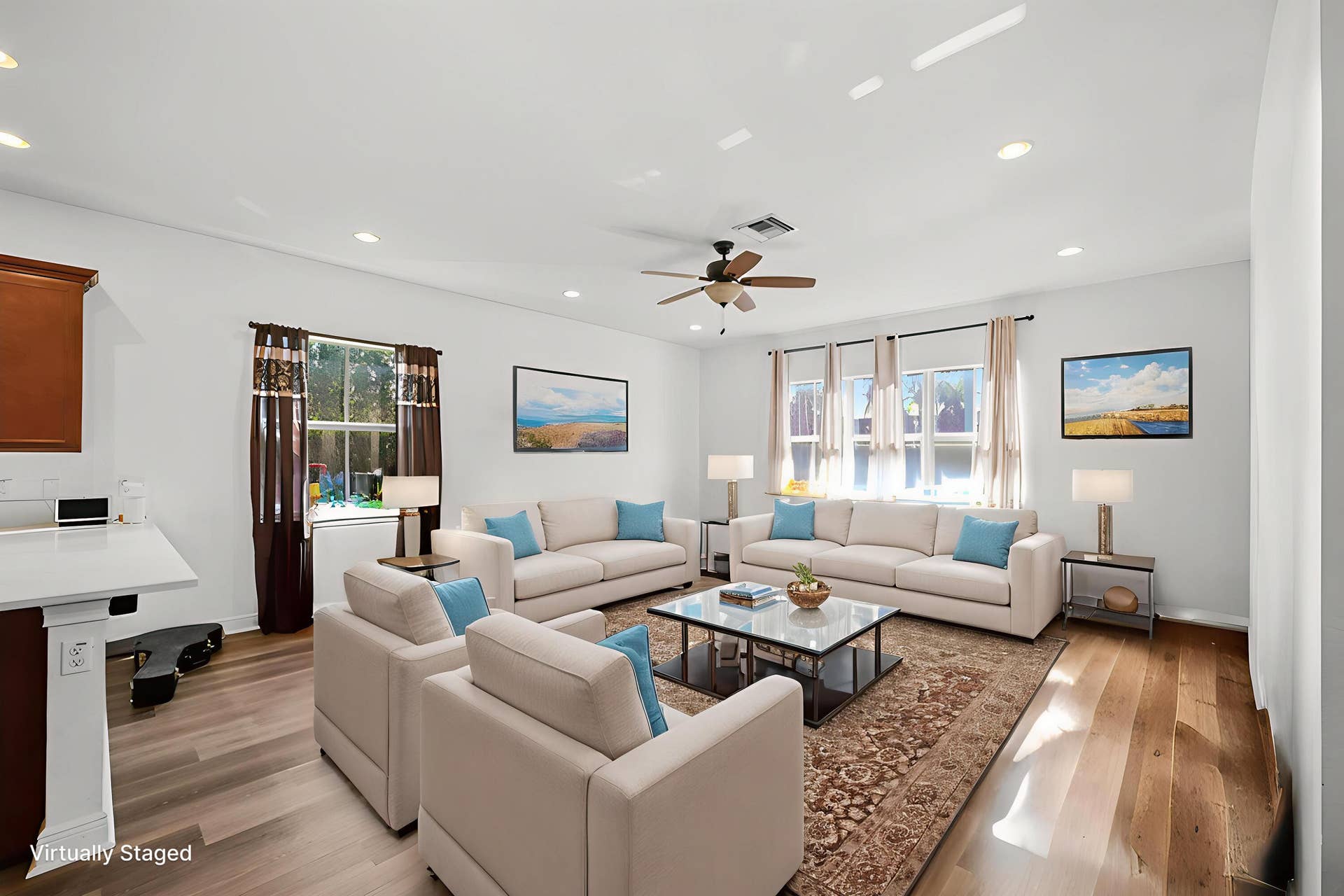 Family Room Virtually Staged