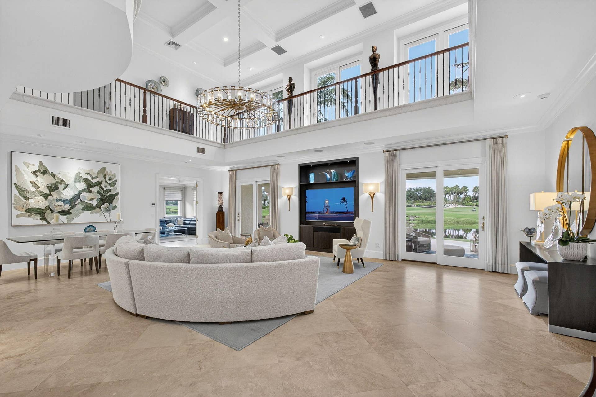 11912 Palma Drive, Palm Beach Gardens, FL 33418 Family Room with Access to Outdoor Patio